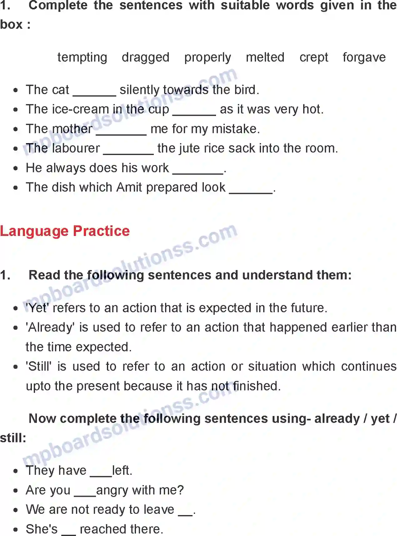 MP Board Book for Class 8 English The Old Kaki Image 5