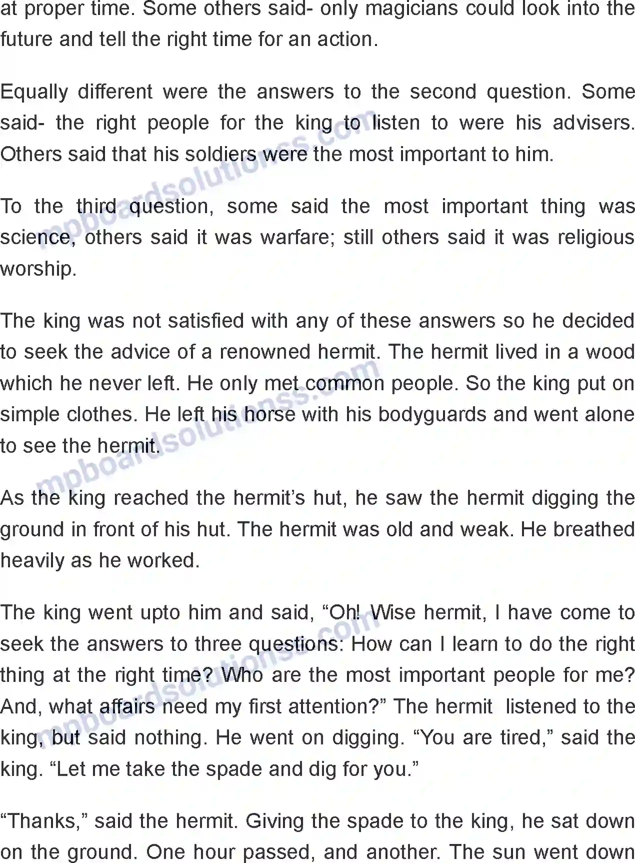 MP Board Book for Class 8 English Three Questions Image 2