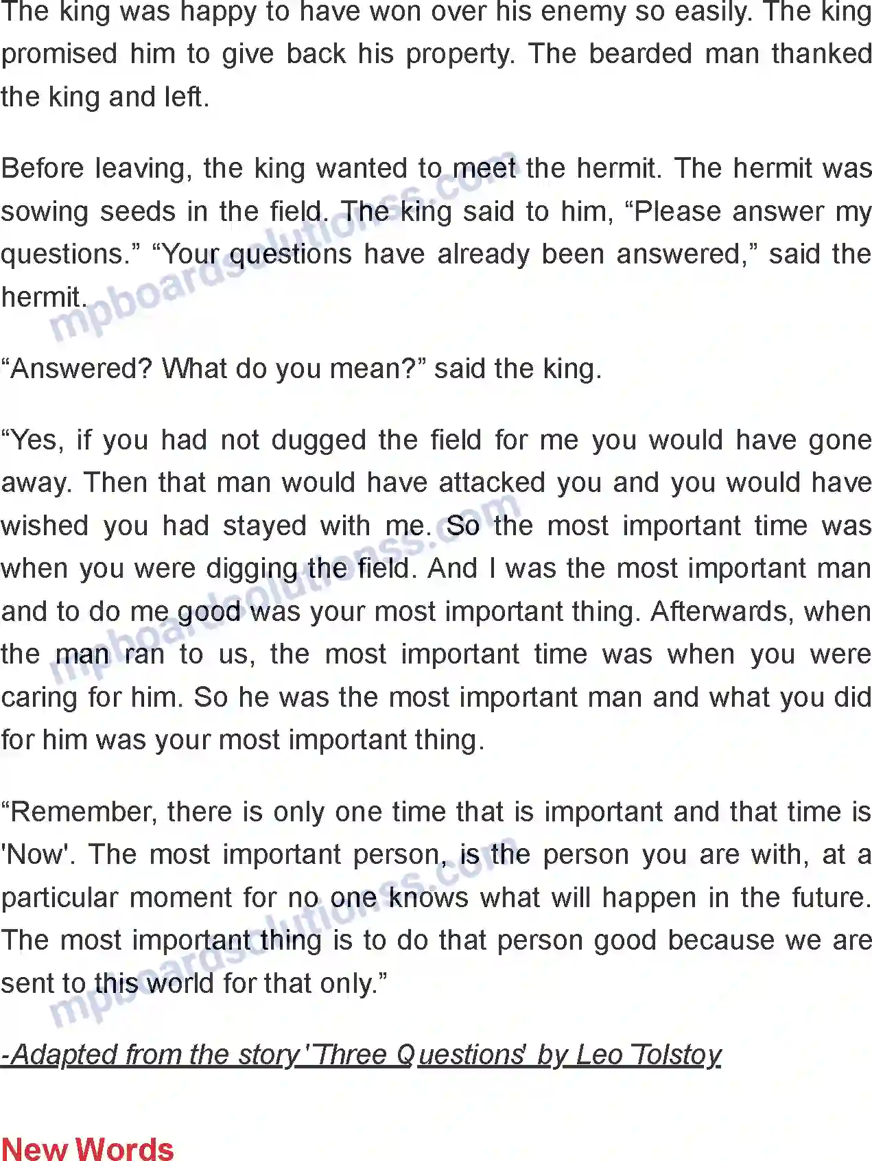 MP Board Book for Class 8 English Three Questions Image 4