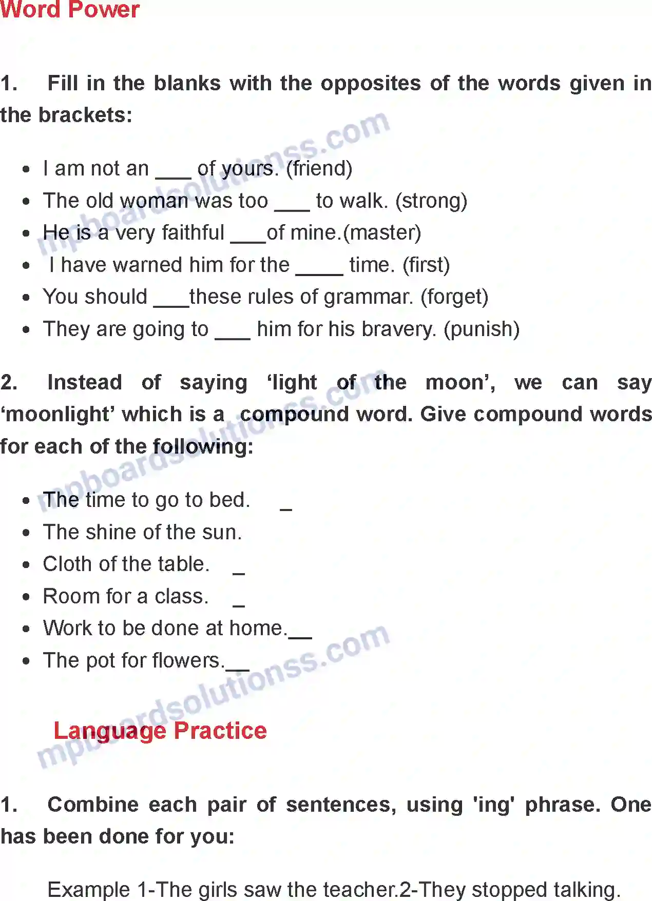 MP Board Book for Class 8 English Three Questions Image 6