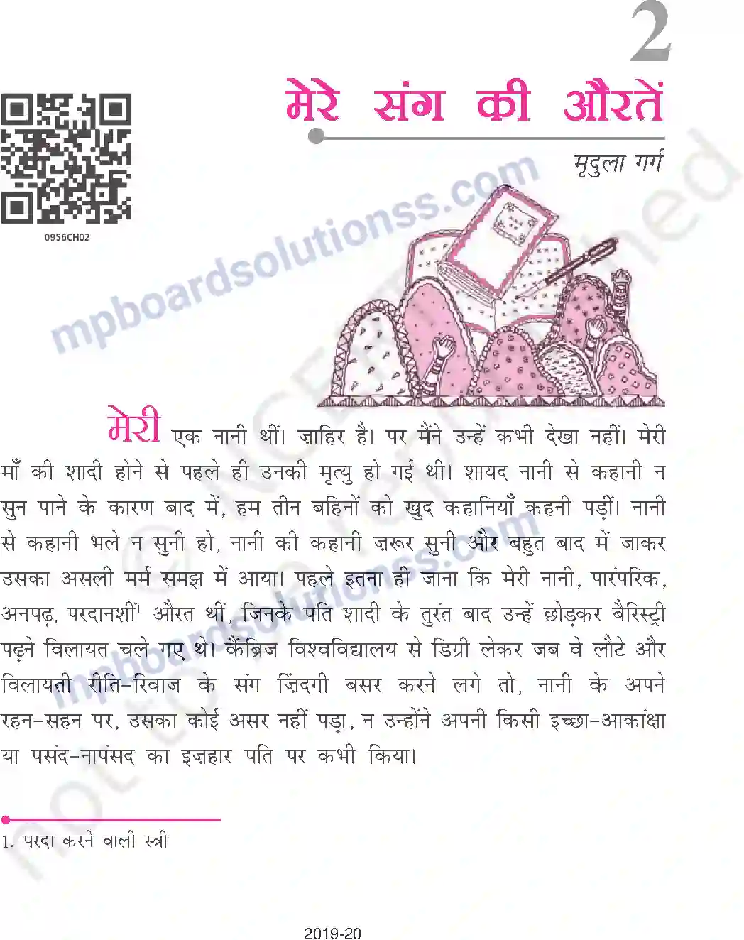 MP Board Book for Class 9 Hindi मेरे संग की औरतें Image 1