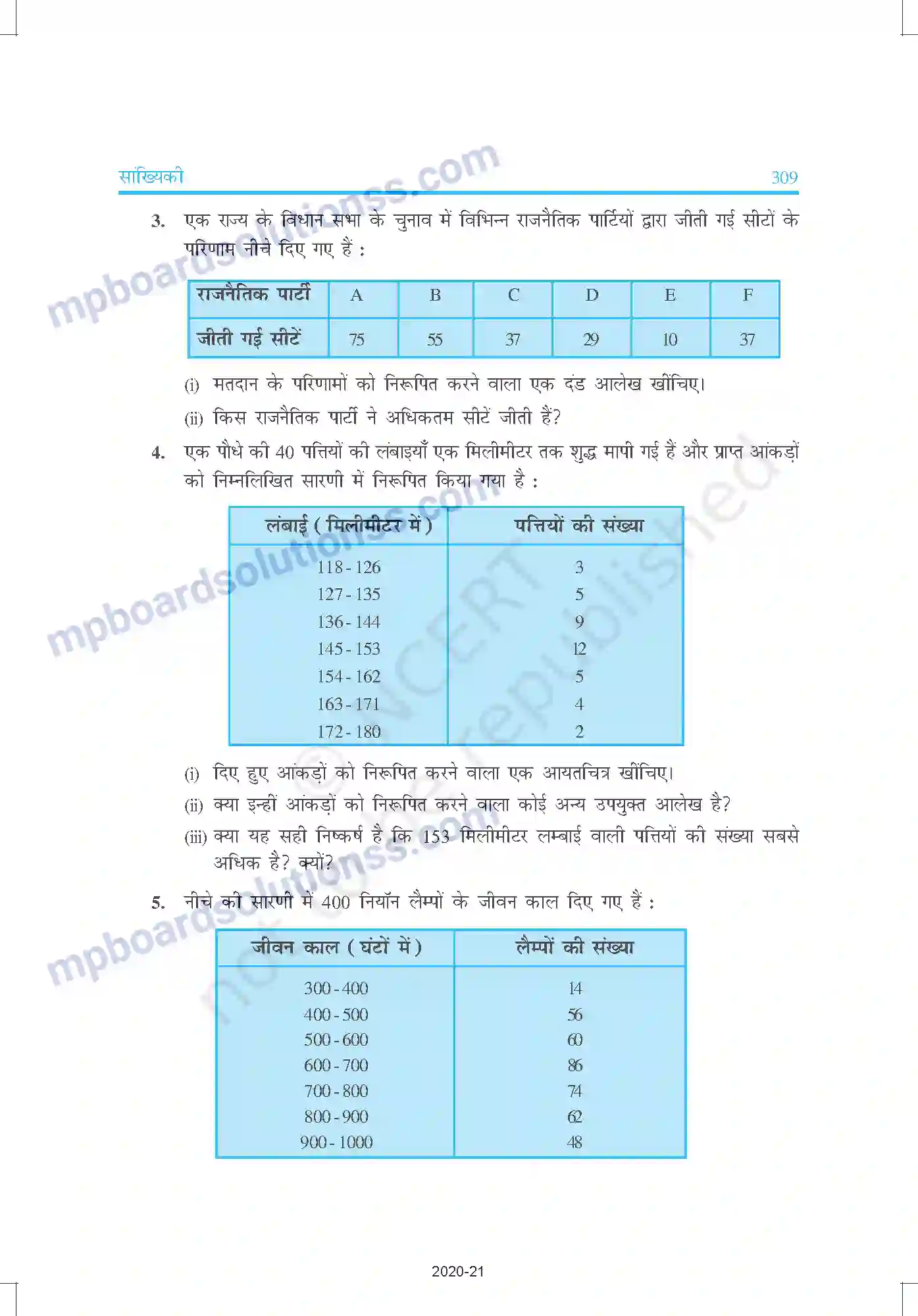 MP Board Book for Class 9 Mathematics साख्यिकी Image 25