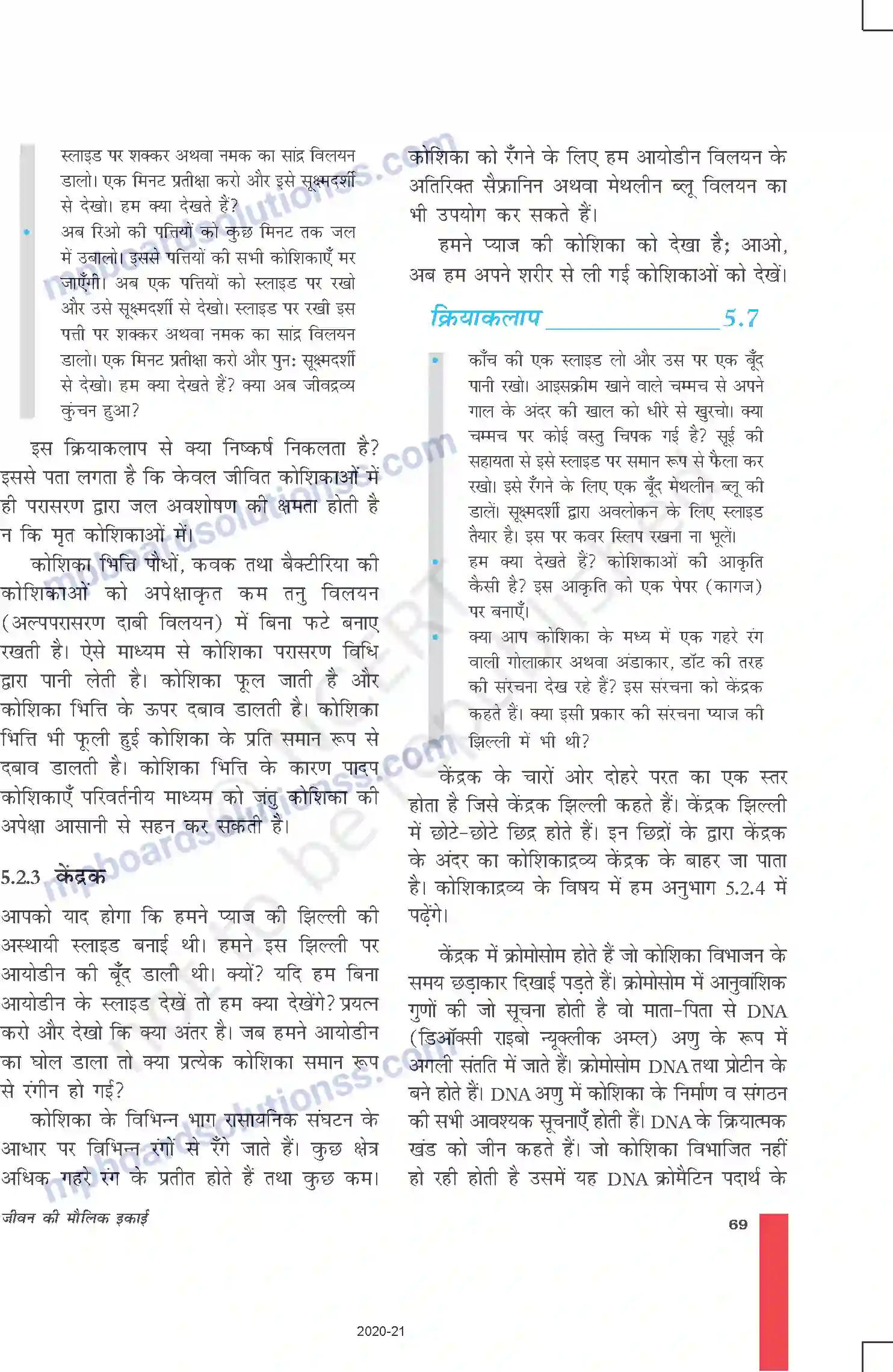 MP Board Book for Class 9 Science जीवन की मौलिक इकाई Image 6