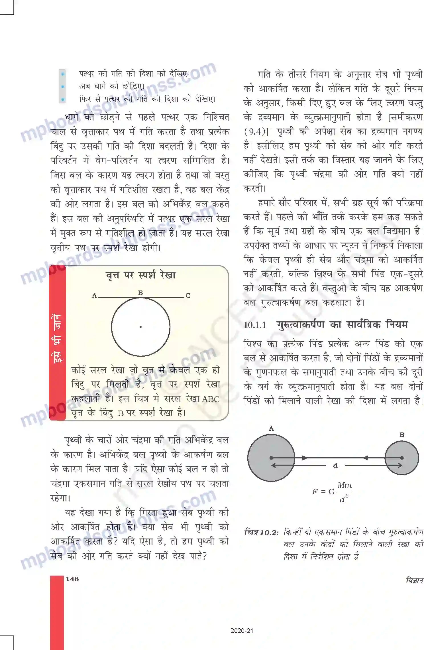 MP Board Book for Class 9 Science गुरुत्वाकर्षण Image 2