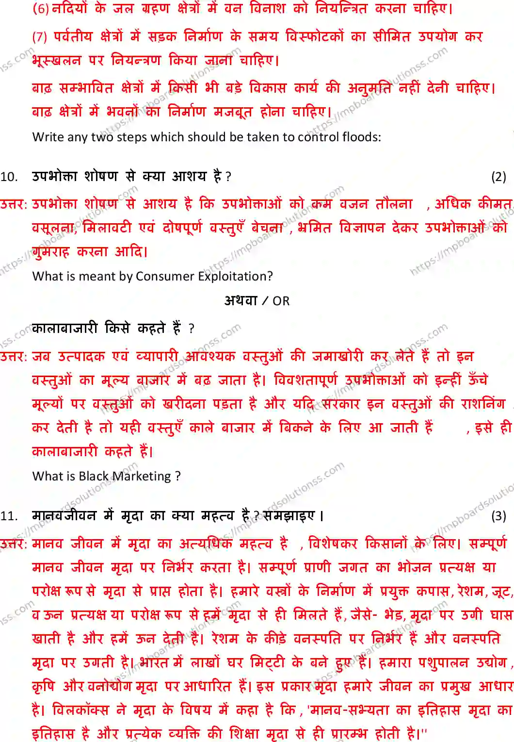 MP Board Class 10 Social Science With Solution-304065 Final Paper 2019 Image 8