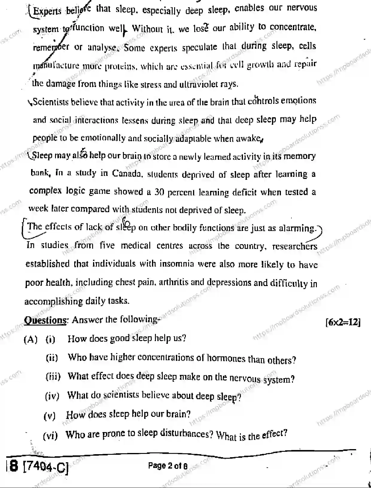 MP Board Class 11 General English-668472 Final Paper 2020 Image 2