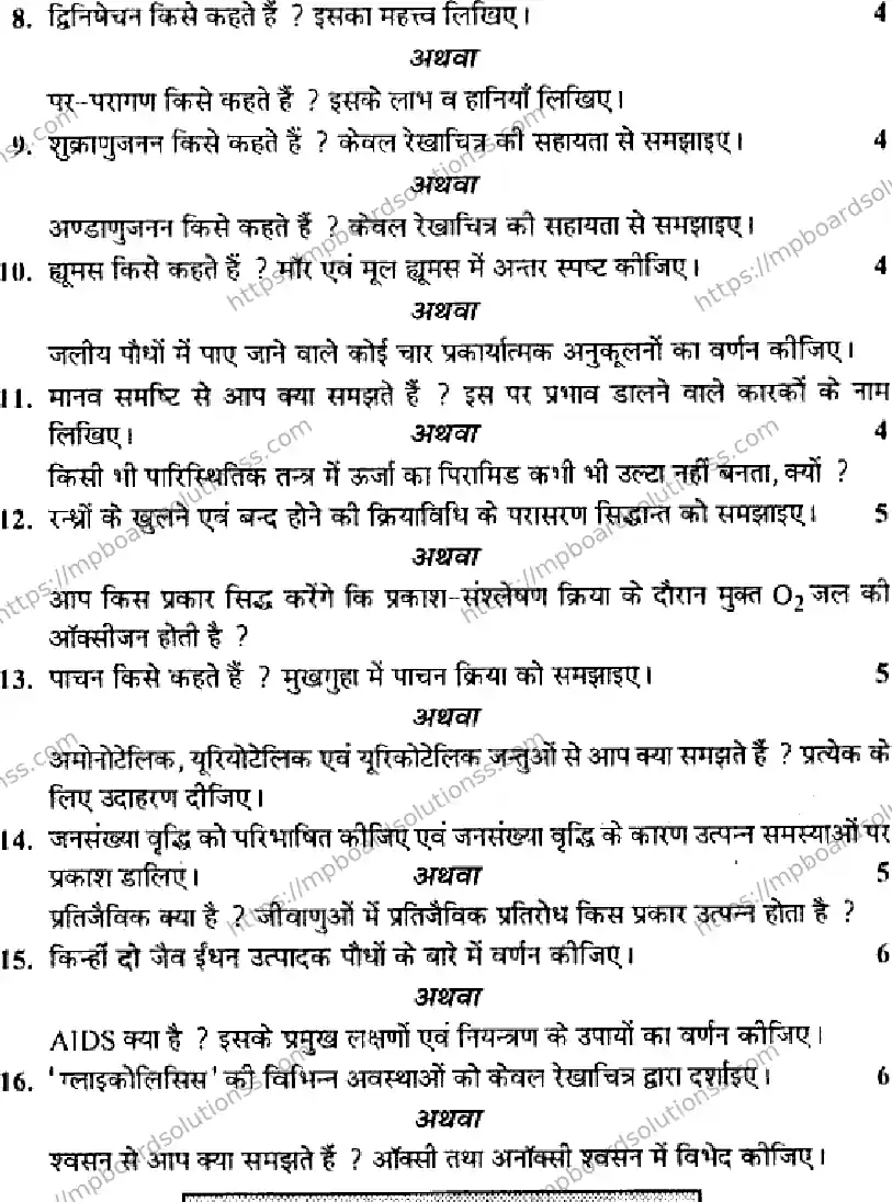 MP Board Class 12 Biology HM-621519 Final Paper 2013 Image 3