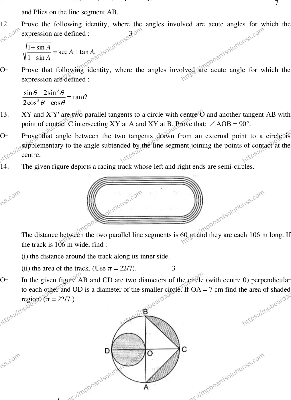 MP Board CLASS 10 EM-MATHEMATICS-SET-1 2020 Sample Paper Image 3