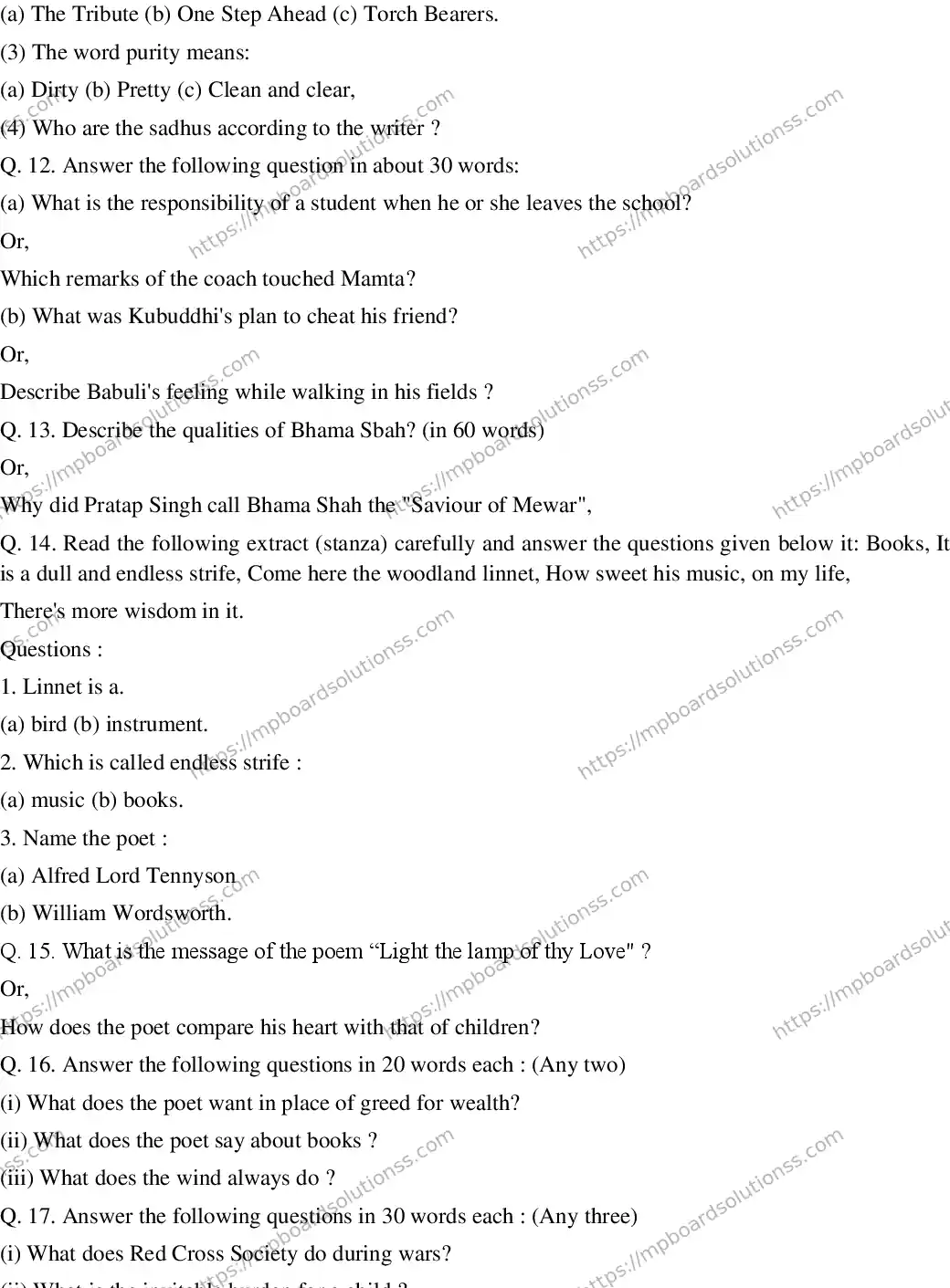MP Board CLASS 10 ENGLISH-GENERAL-SET-6 2020 Sample Paper Image 5