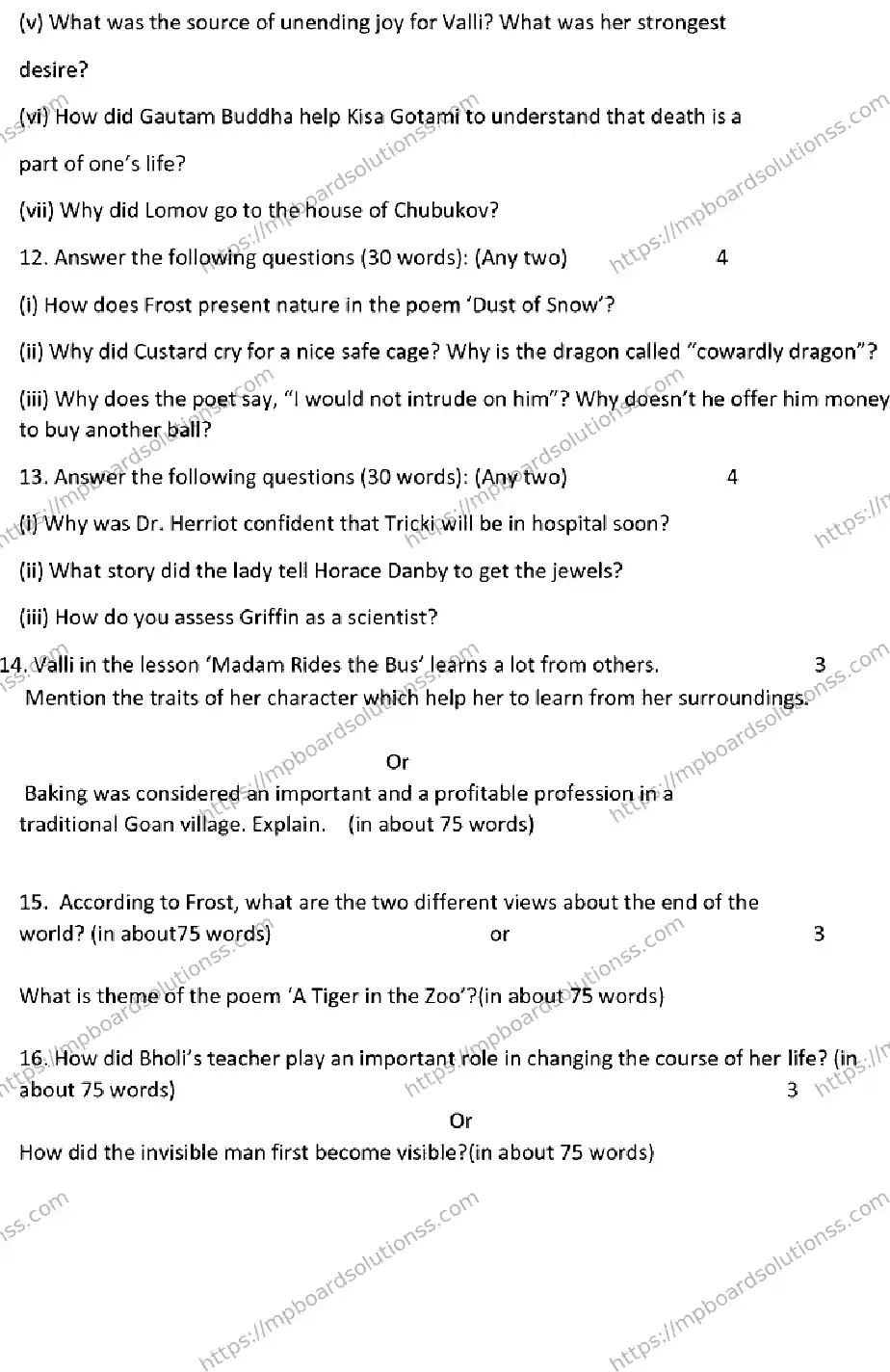MP Board CLASS 10 ENGLISH-SET-D 2023 Sample Paper Image 6