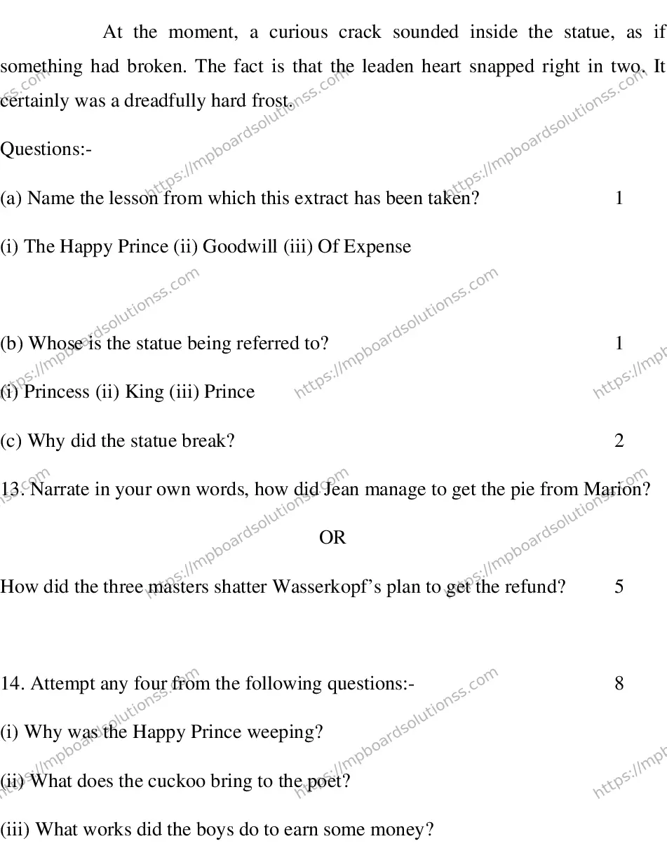 MP Board CLASS 10 ENGLISH-SPECIAL-LANGUAGE-SET-3-3 2013 Sample Paper Image 9