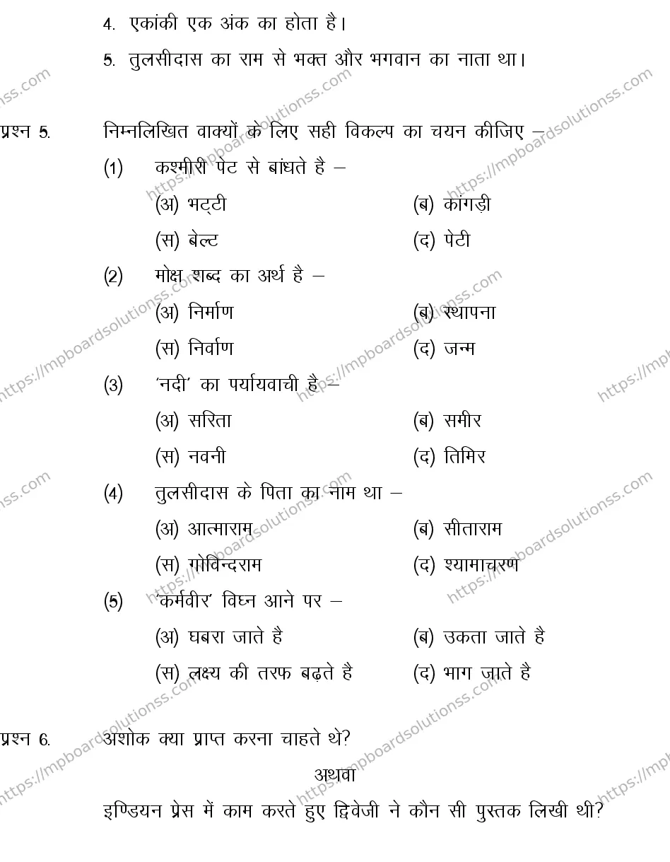 MP Board CLASS 10 HINDI-GENERAL-LANGUAGE-SET-1-3 2013 Sample Paper Image 3