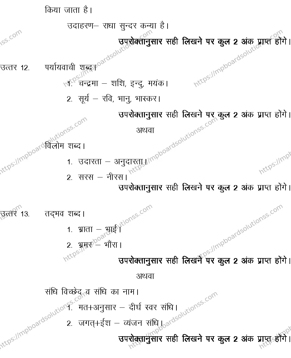 MP Board CLASS 10 HINDI-GENERAL-LANGUAGE-SET-4-3 2013 Sample Paper Image 16
