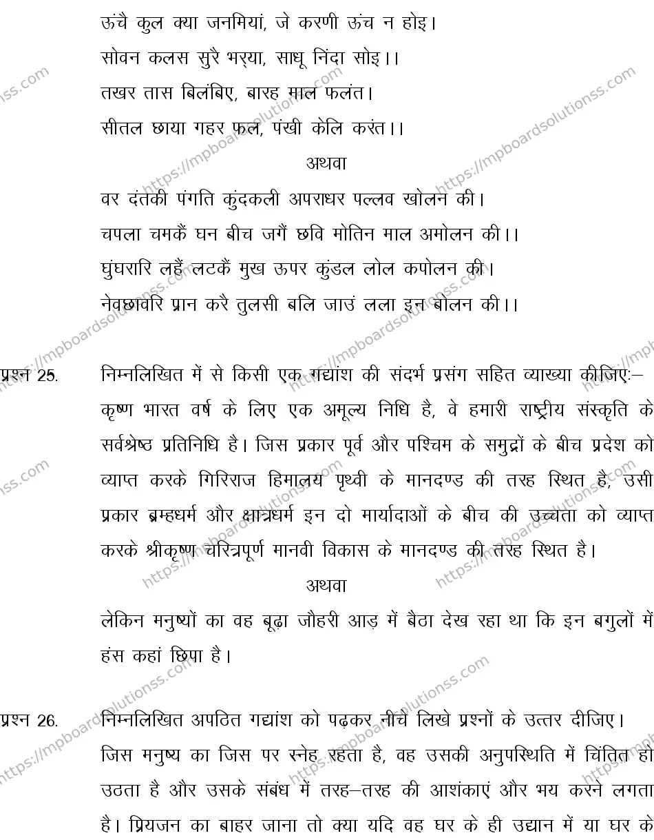 MP Board CLASS 10 HINDI-SPECIAL-LANGUAGE-SET-2-3 2013 Sample Paper Image 7
