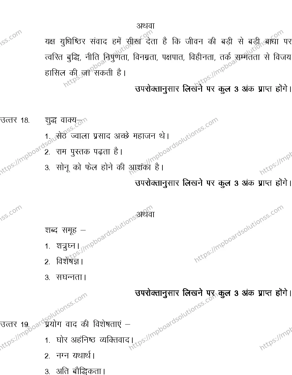MP Board CLASS 10 HINDI-SPECIAL-LANGUAGE-SET-4-3 2013 Sample Paper Image 16