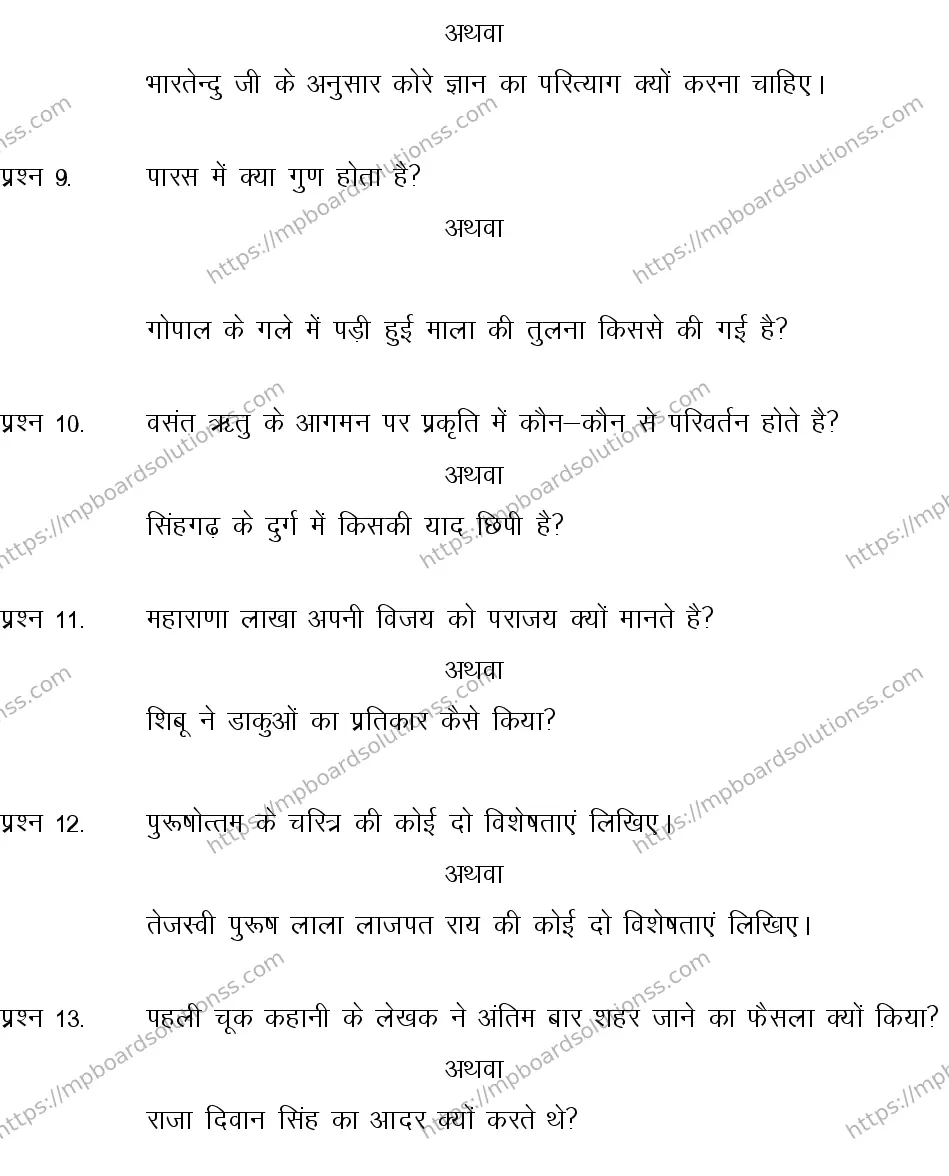 MP Board CLASS 10 HINDI-SPECIAL-LANGUAGE-SET-4-3 2013 Sample Paper Image 4