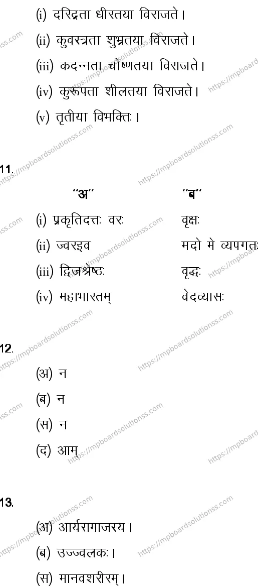 MP Board CLASS 10 SANSKRIT-GENERAL-LANGUAGE-SET-1-3 2014 Sample Paper Image 13