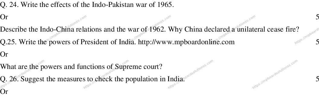 MP Board CLASS 10 SOCIAL-SCIENCE-(ENGLISH)-23 2020 Sample Paper Image 4
