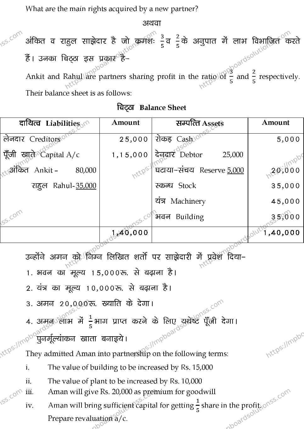MP Board Class 12 ACCOUNTANCY-SET-A 2024 Sample Paper Image 8