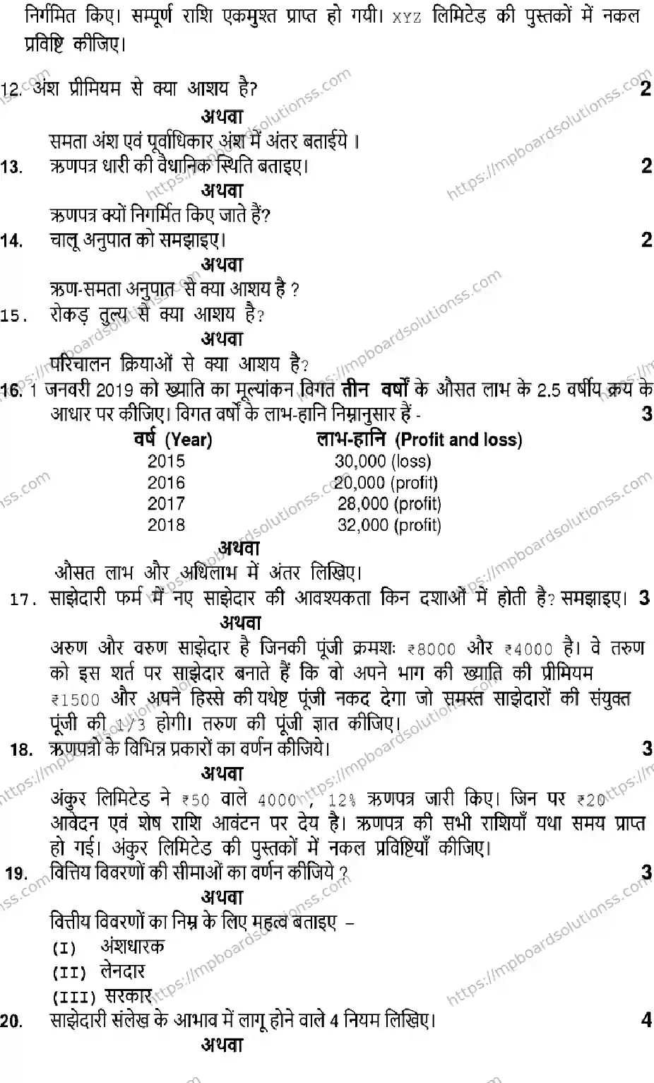 MP Board Class 12 ACCOUNTANCY-SET-B 2023 Sample Paper Image 3