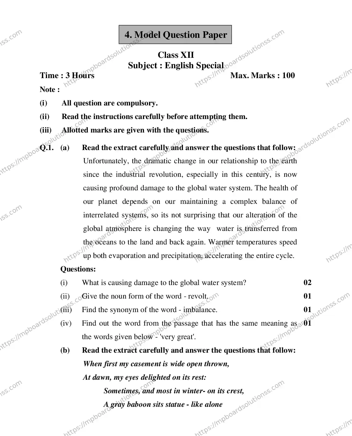 MP Board Class 12 ENGLISH-SPECIAL-356565 2018 Sample Paper Image 6