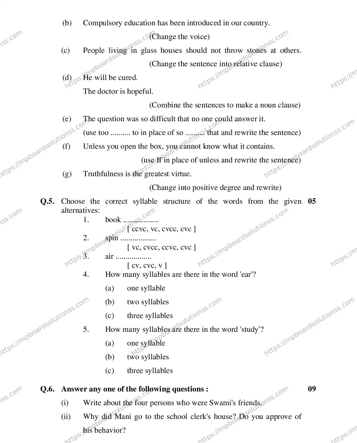 MP Board Class 12 ENGLISH-SPECIAL-356565 2018 Sample Paper Image 8