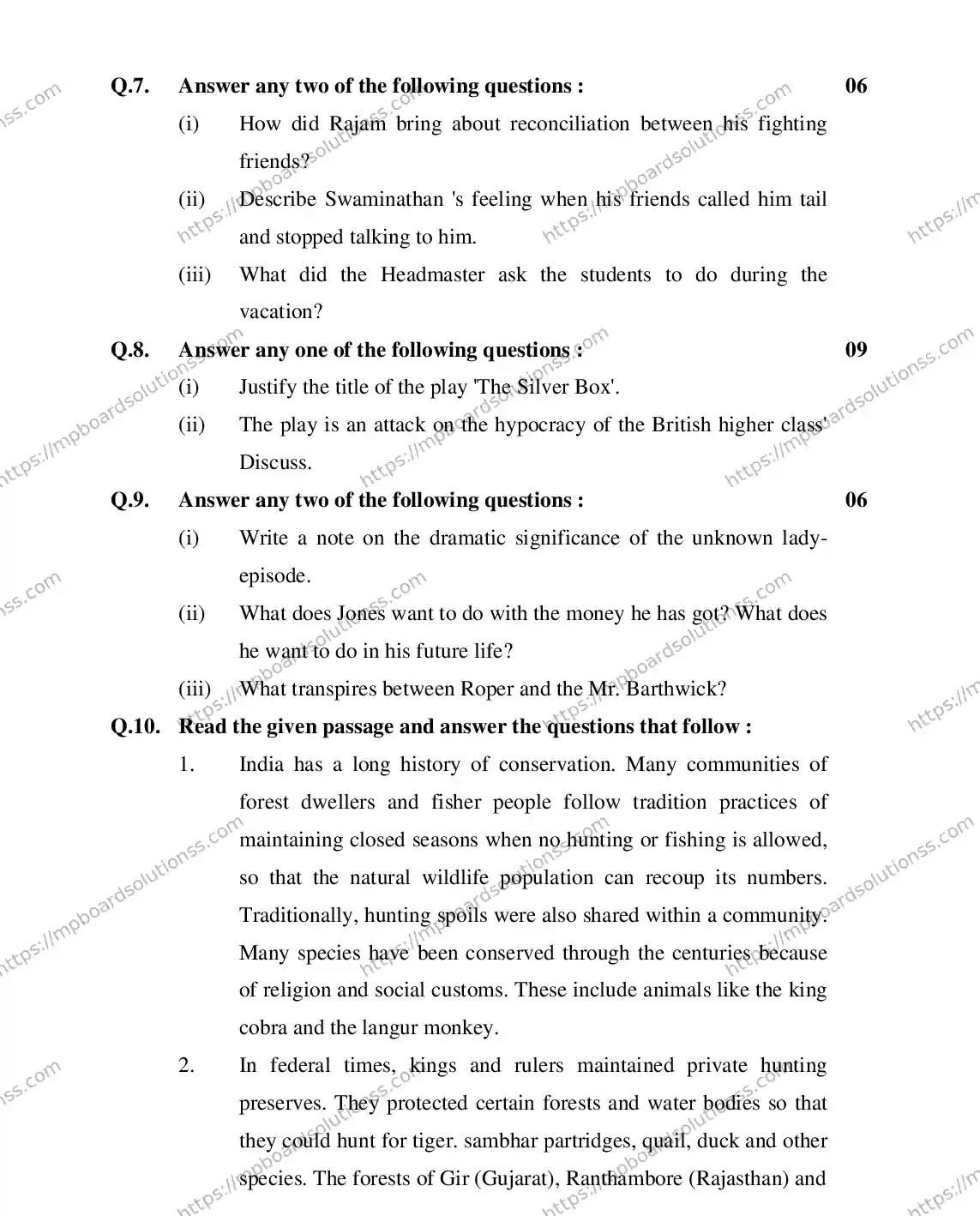 MP Board Class 12 ENGLISH-SPECIAL-356565 2018 Sample Paper Image 9