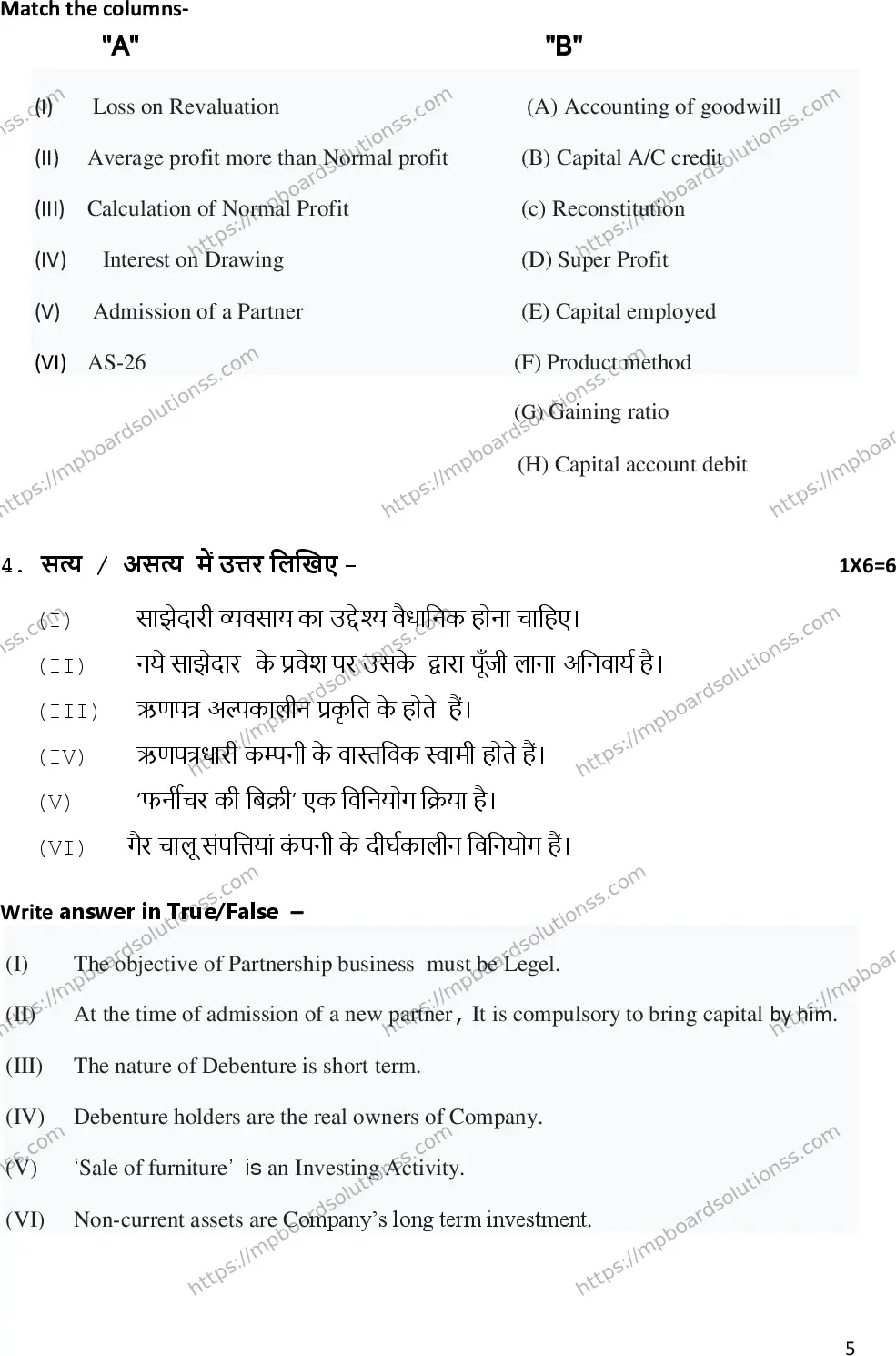 MP Board Class 12 Accountancy 2023 Sample Paper Image 5