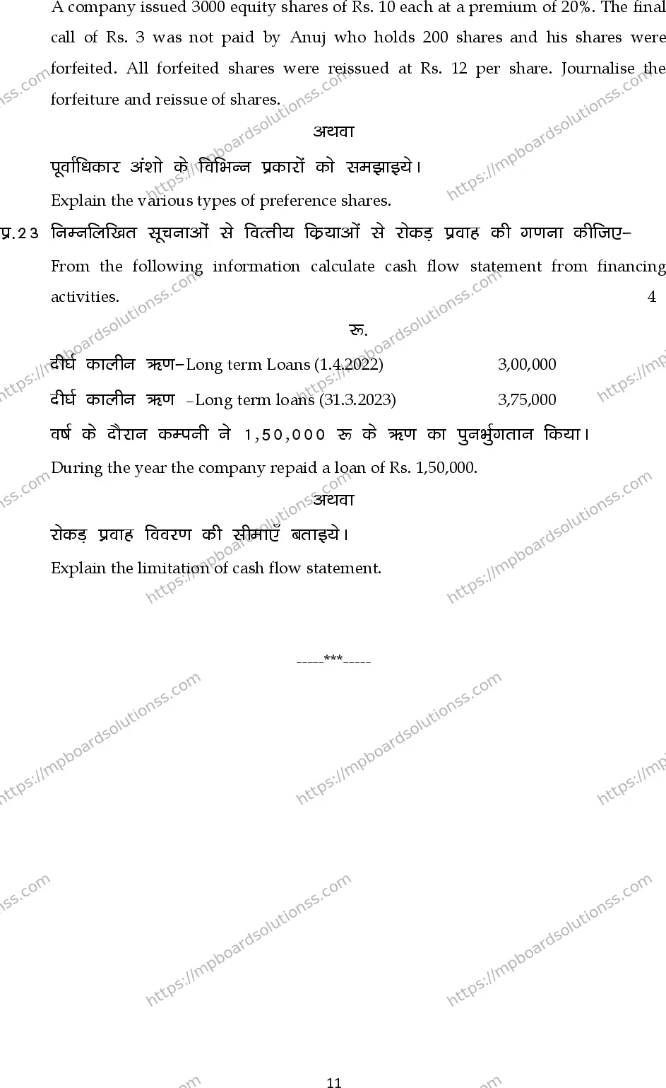 MP Board Class 12 Accountancy 2024 Sample Paper Image 11