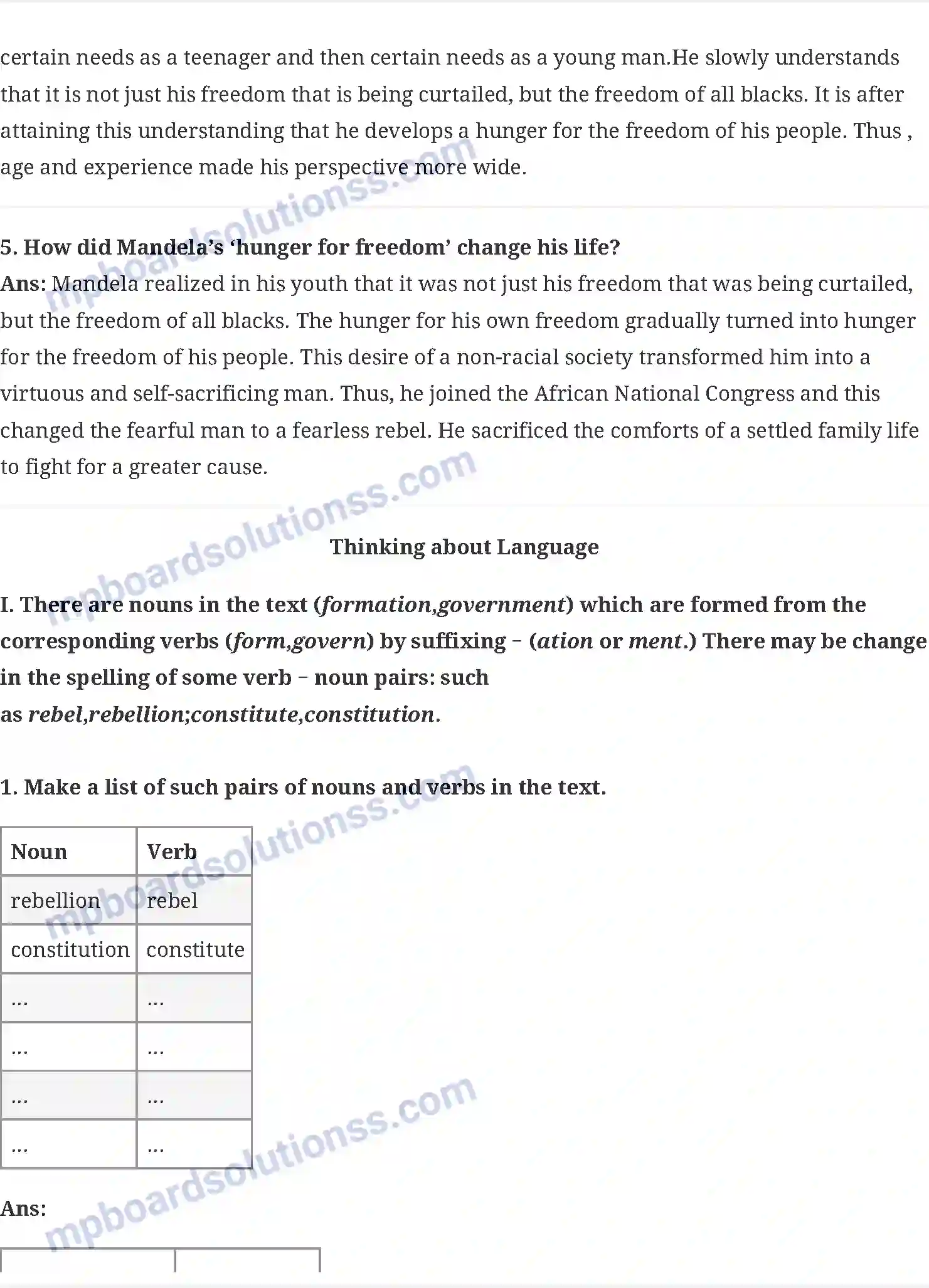 MP Board Book for Class 10 English Long Walk To Freedom Image 5