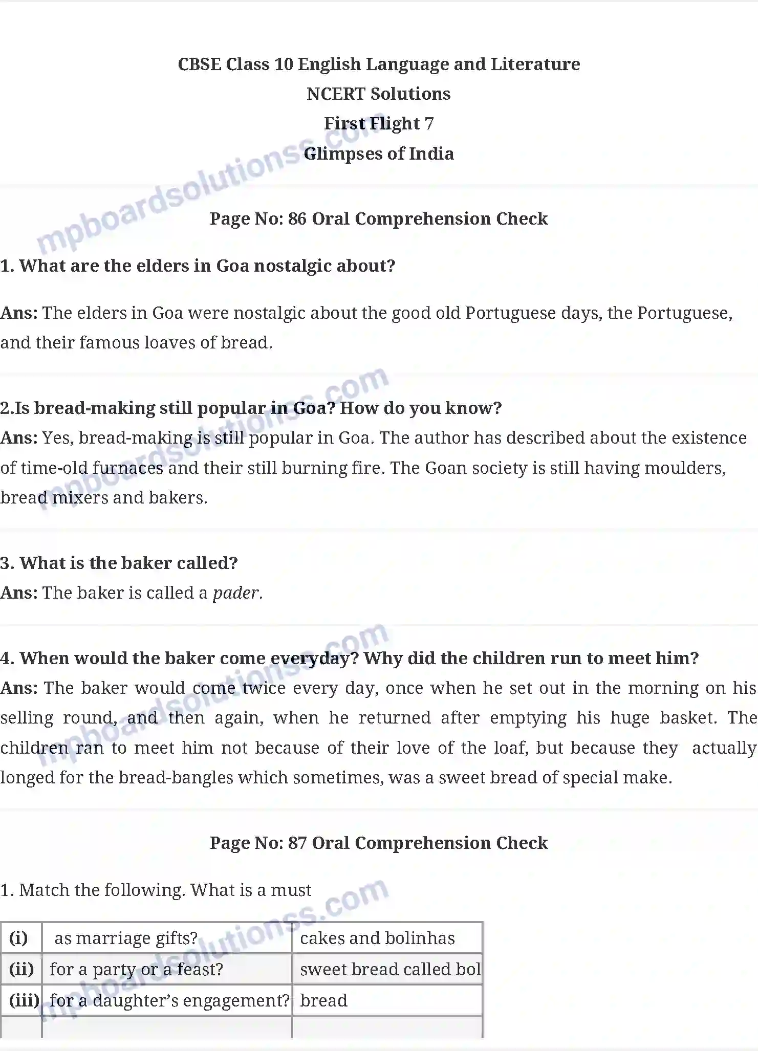 MP Board Book for Class 10 English Glimpses of India Image 1