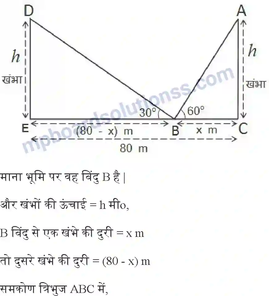 MP Board Book for Class 10 Maths त्रिकोणमिति के कुछ अनुप्रयोग Image 16
