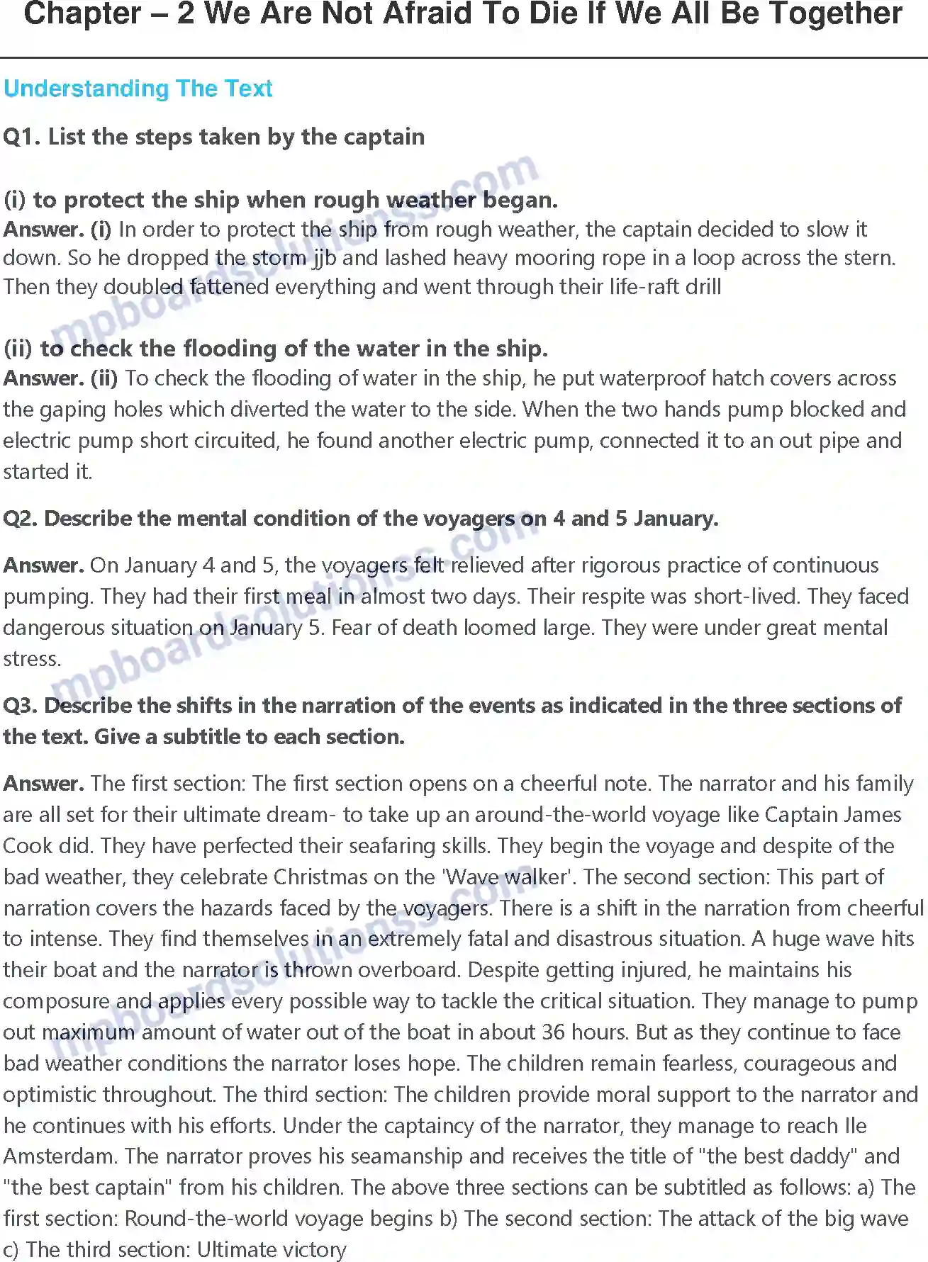 MP Board Book for Class 11 English We're Not Afraid to Die...if We Can All Be Together Image 1