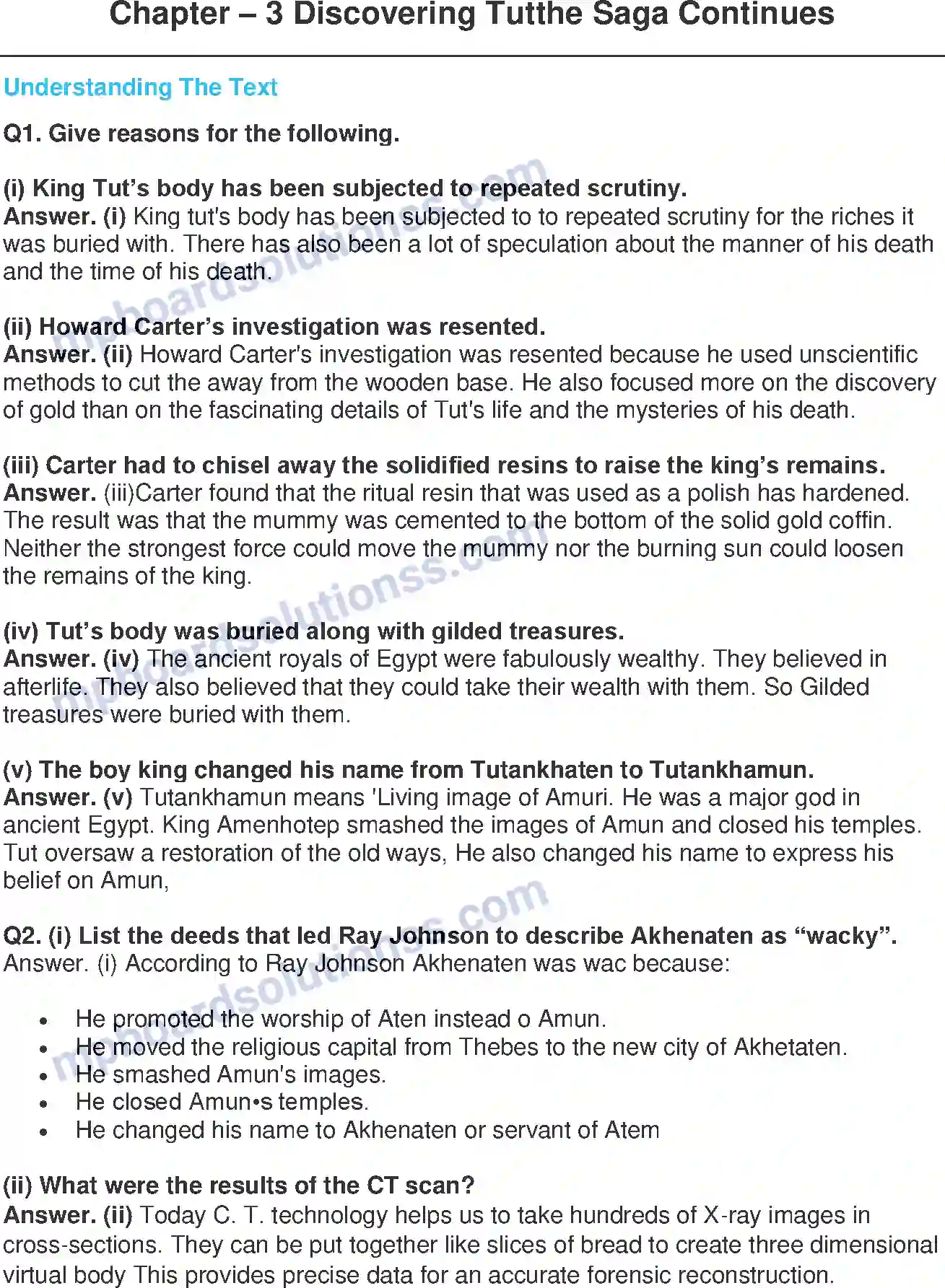 MP Board Book for Class 11 English Discovering Tut The Saga Continues Image 1