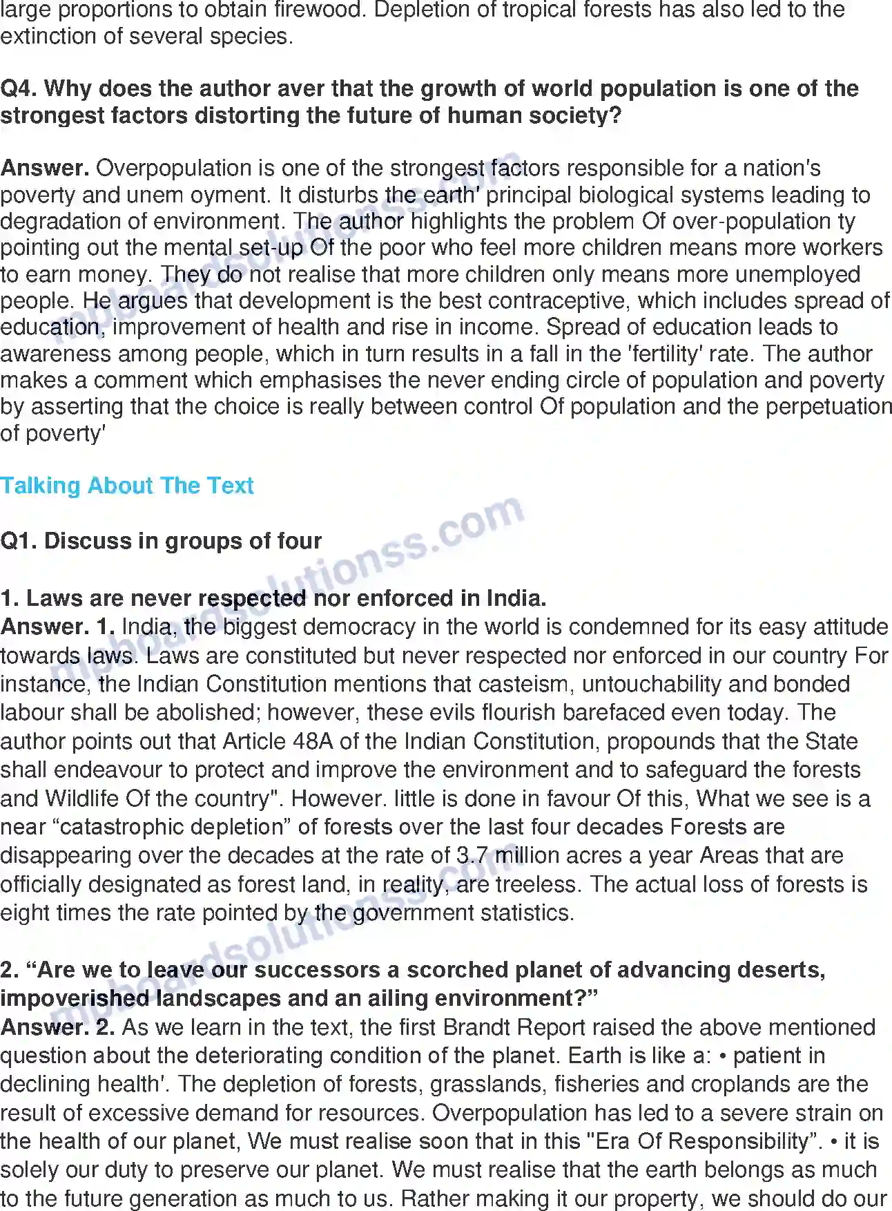 MP Board Book for Class 11 English The Ailing Planet the Green Movement’s Role Image 2