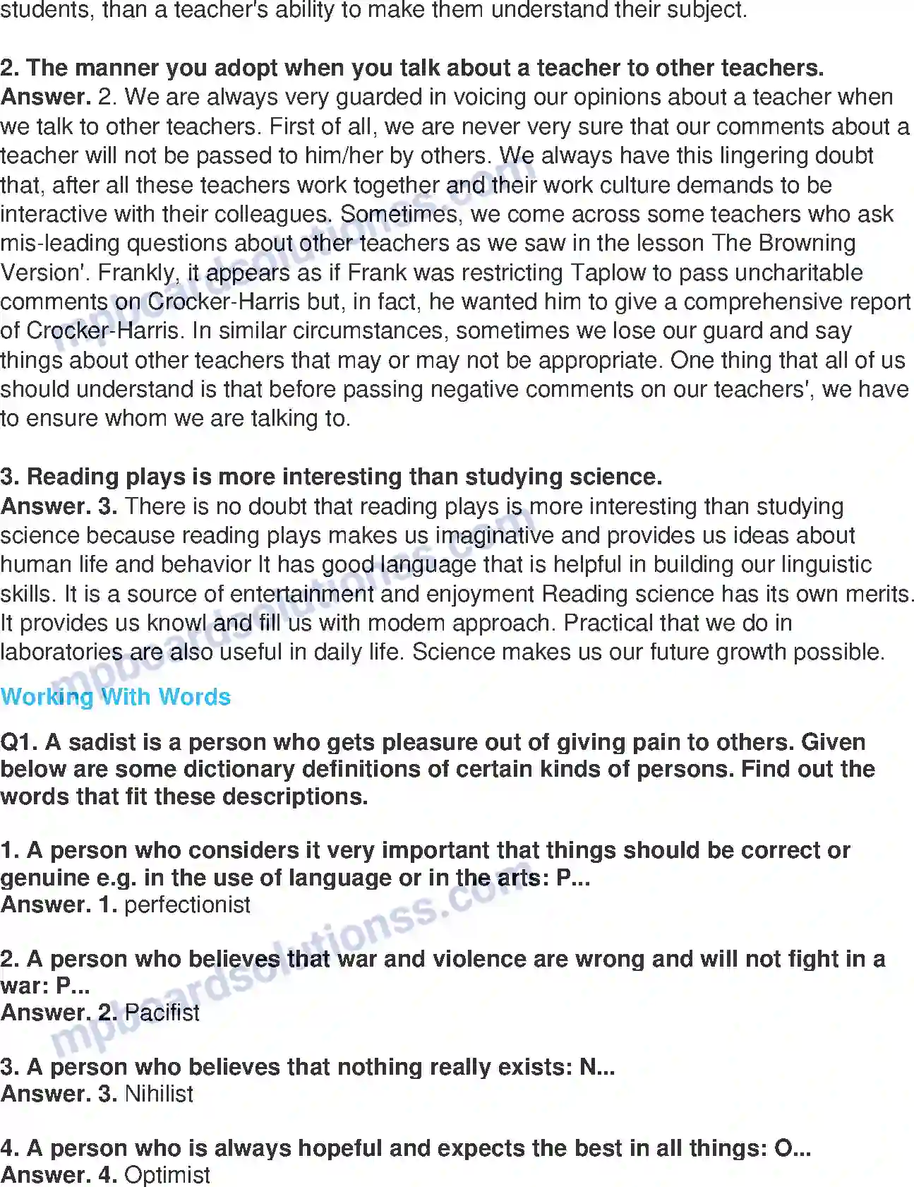 MP Board Book for Class 11 English The Browning Version Image 2