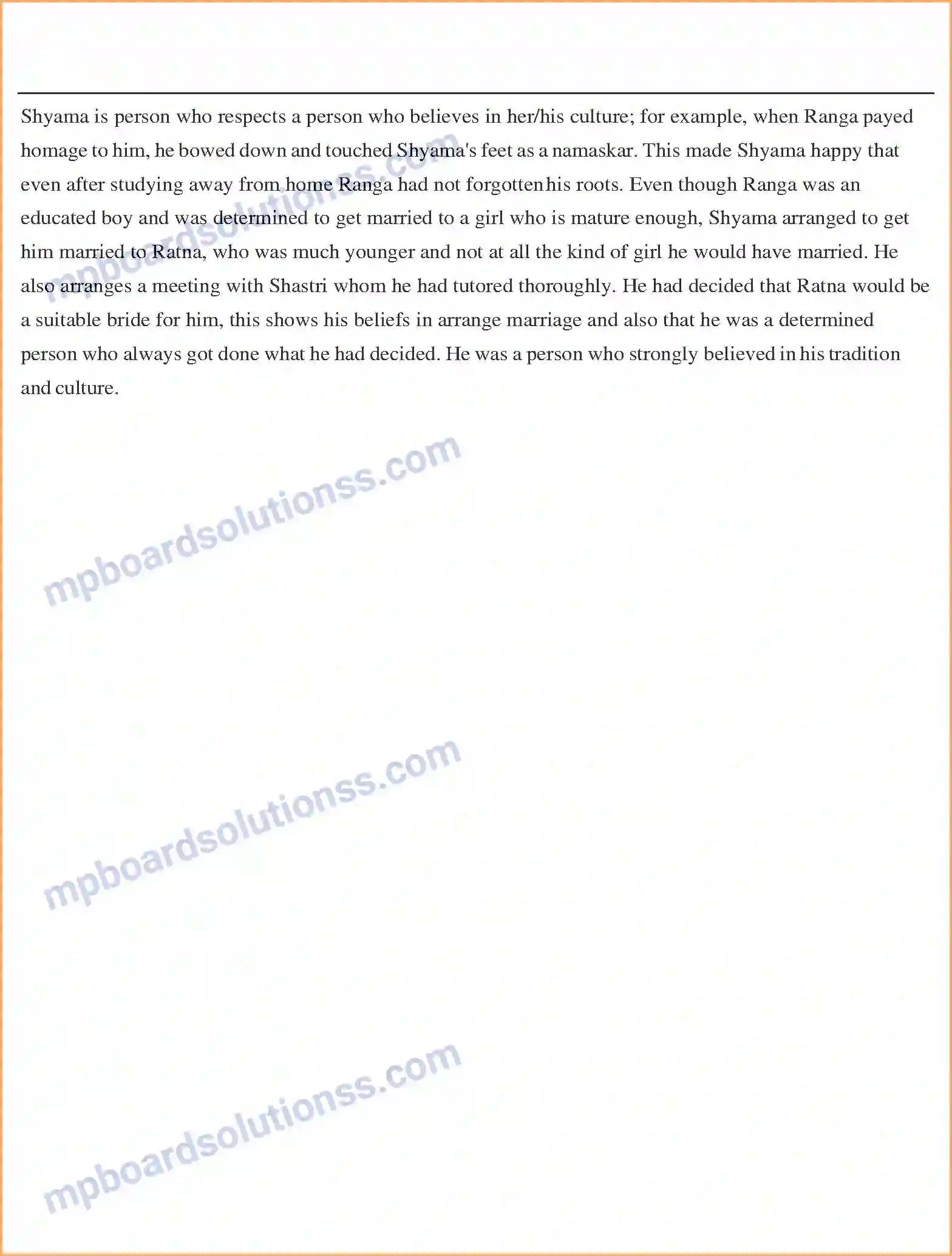 MP Board Book for Class 11 English Ranga’s Marriage Image 3