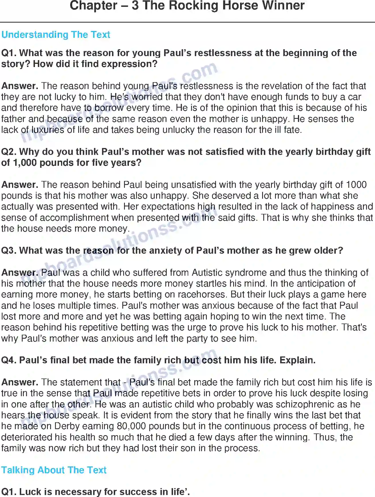 MP Board Book for Class 11 English The Rocking Horse Winner - (Short Stories) Image 1