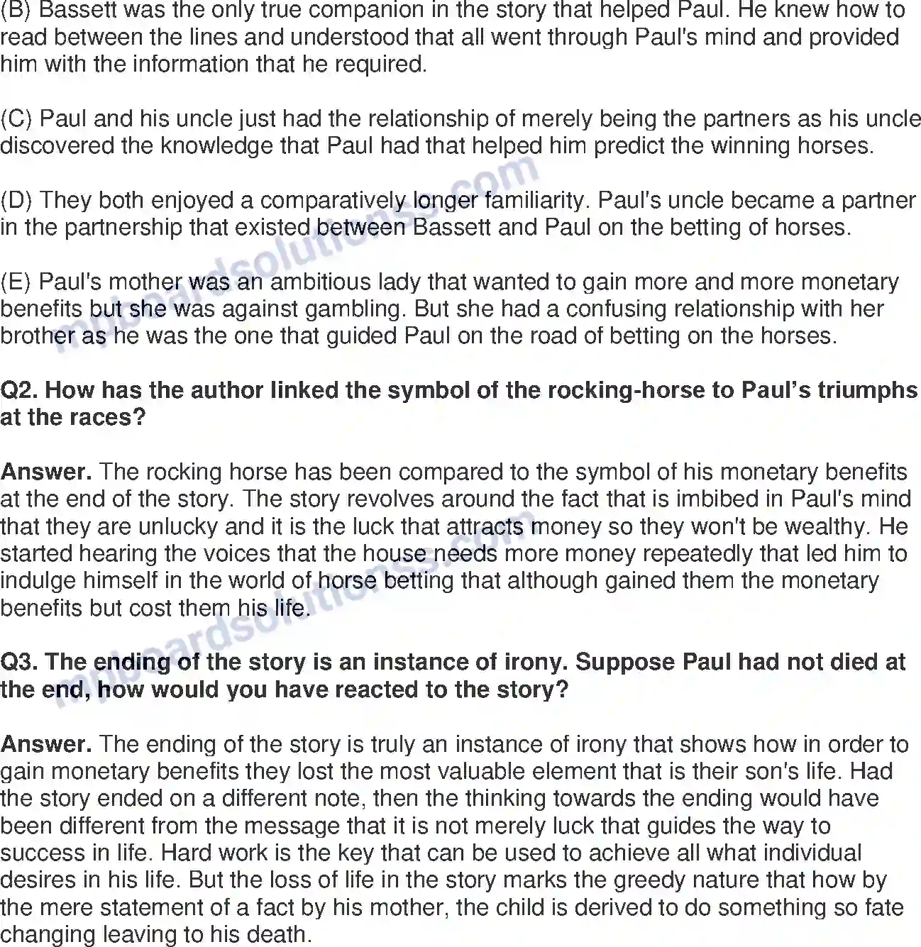 MP Board Book for Class 11 English The Rocking Horse Winner - (Short Stories) Image 3