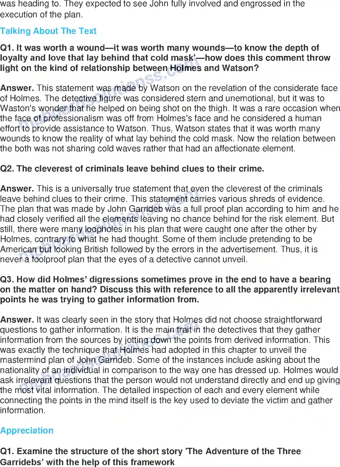 MP Board Book for Class 11 English The Adventure Of The Three Garridebs - (Short Stories) Image 2