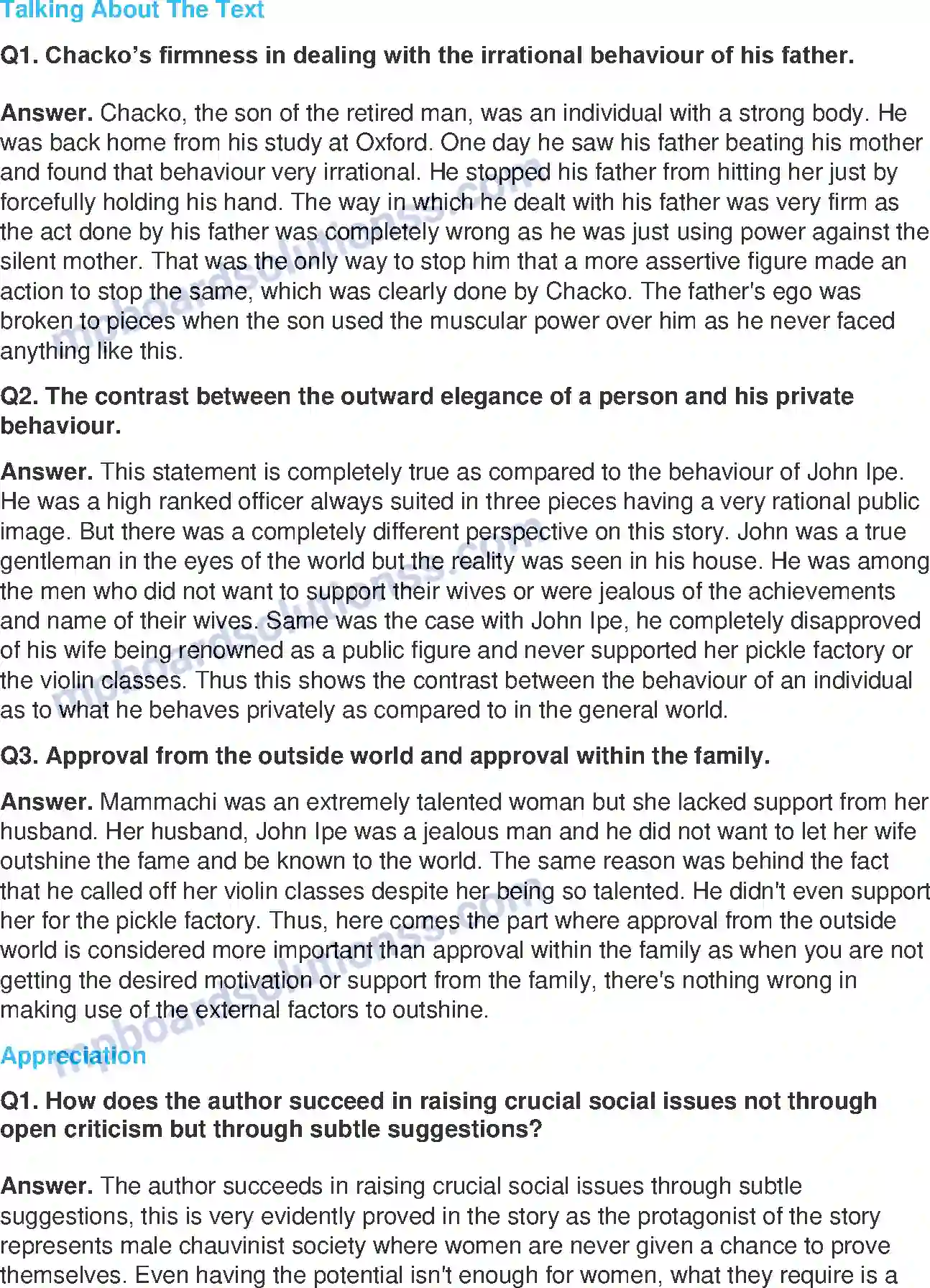 MP Board Book for Class 11 English Pappachi’s Moth - (Short Stories) Image 2