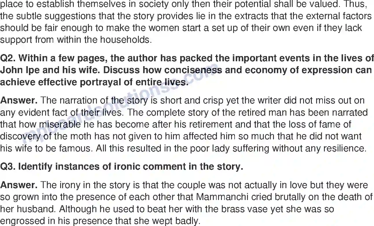 MP Board Book for Class 11 English Pappachi’s Moth - (Short Stories) Image 3