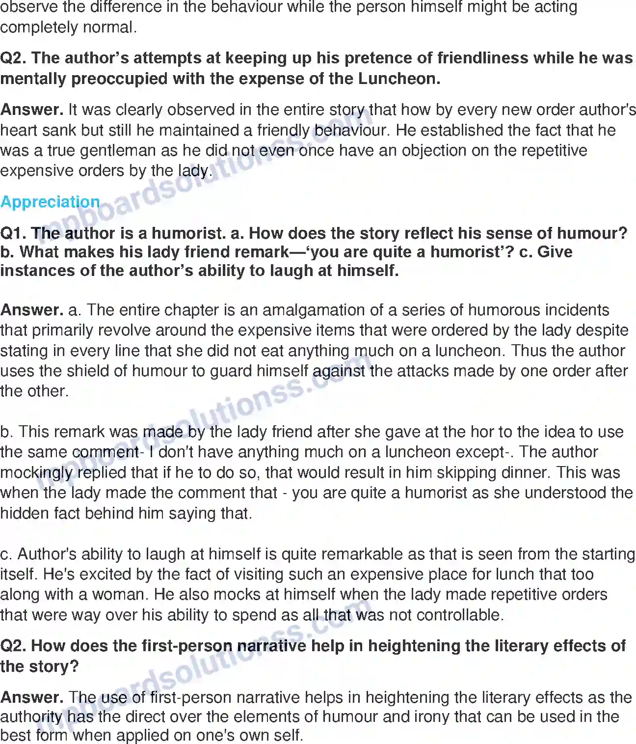 MP Board Book for Class 11 English The Luncheon - (Short Stories) Image 2