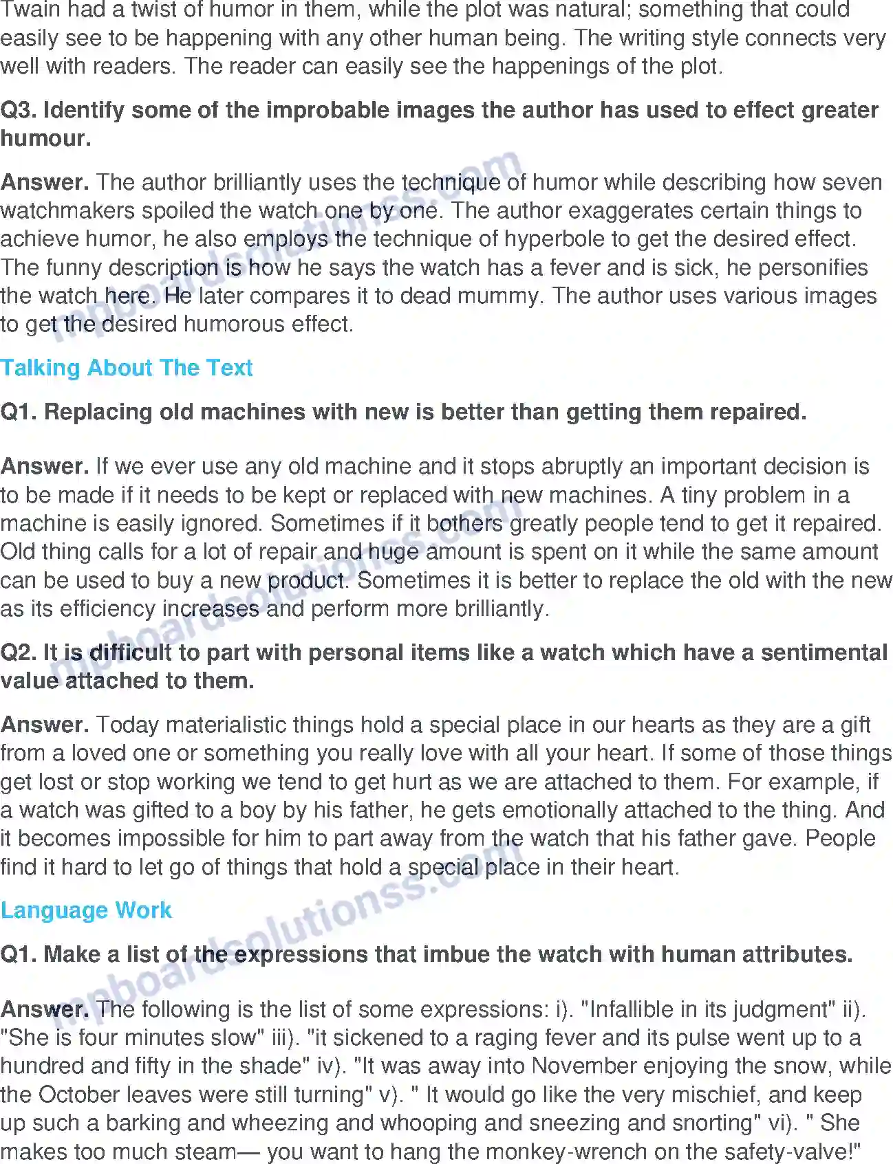 MP Board Book for Class 11 English My Watch - (Essays) Image 3