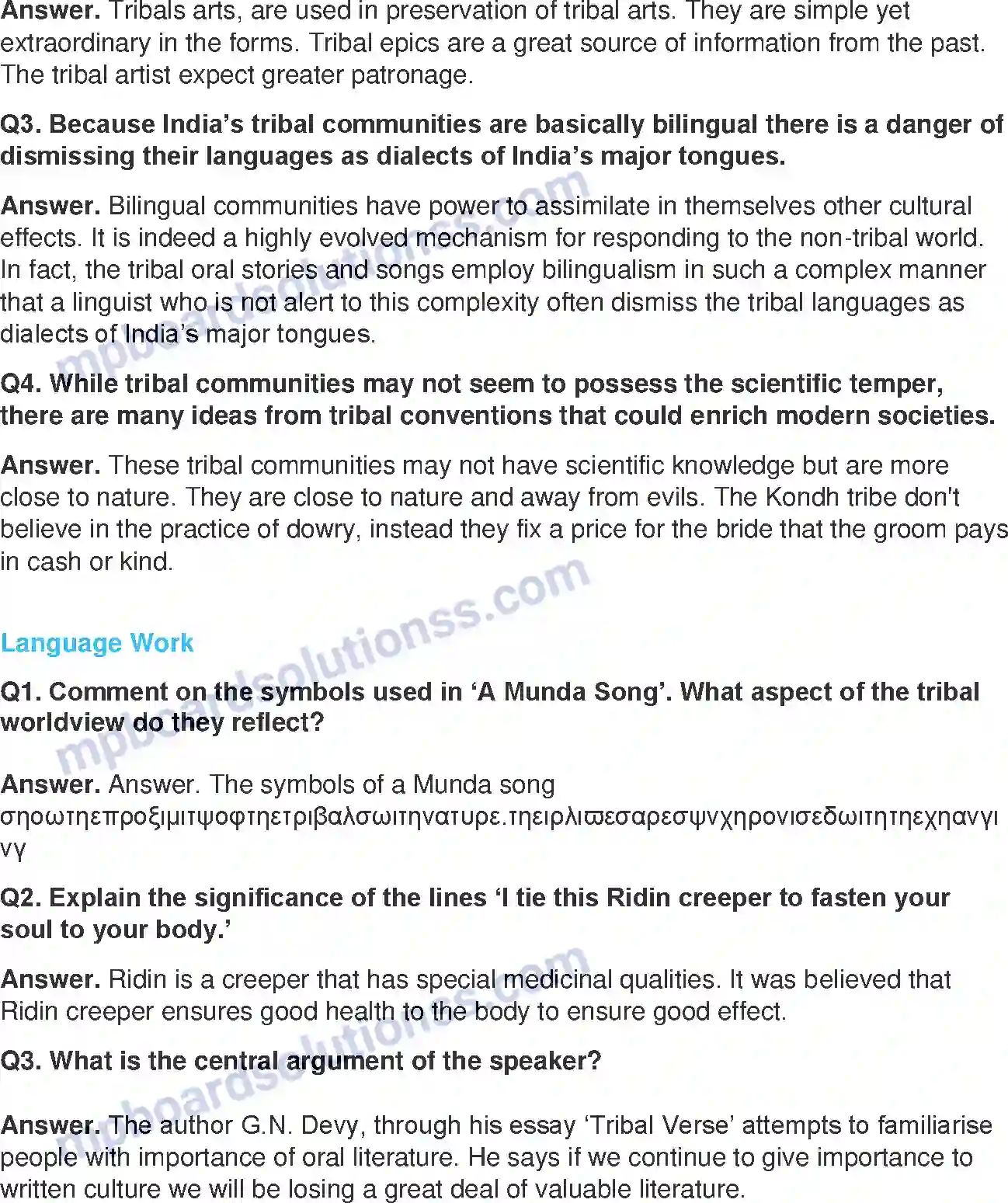 MP Board Book for Class 11 English Tribal Verse - (Essays) Image 3