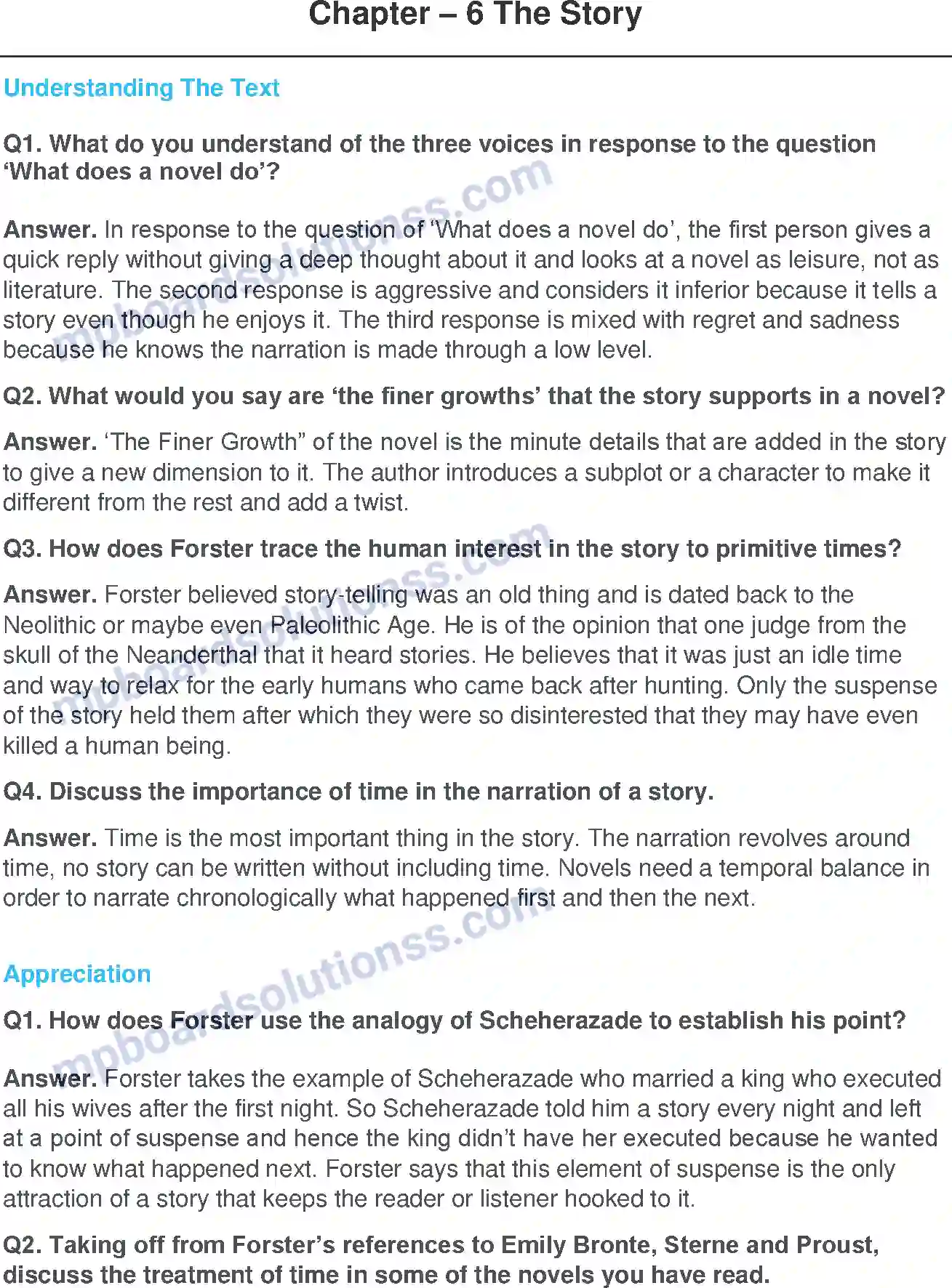 MP Board Book for Class 11 English The Story - (Essays) Image 1