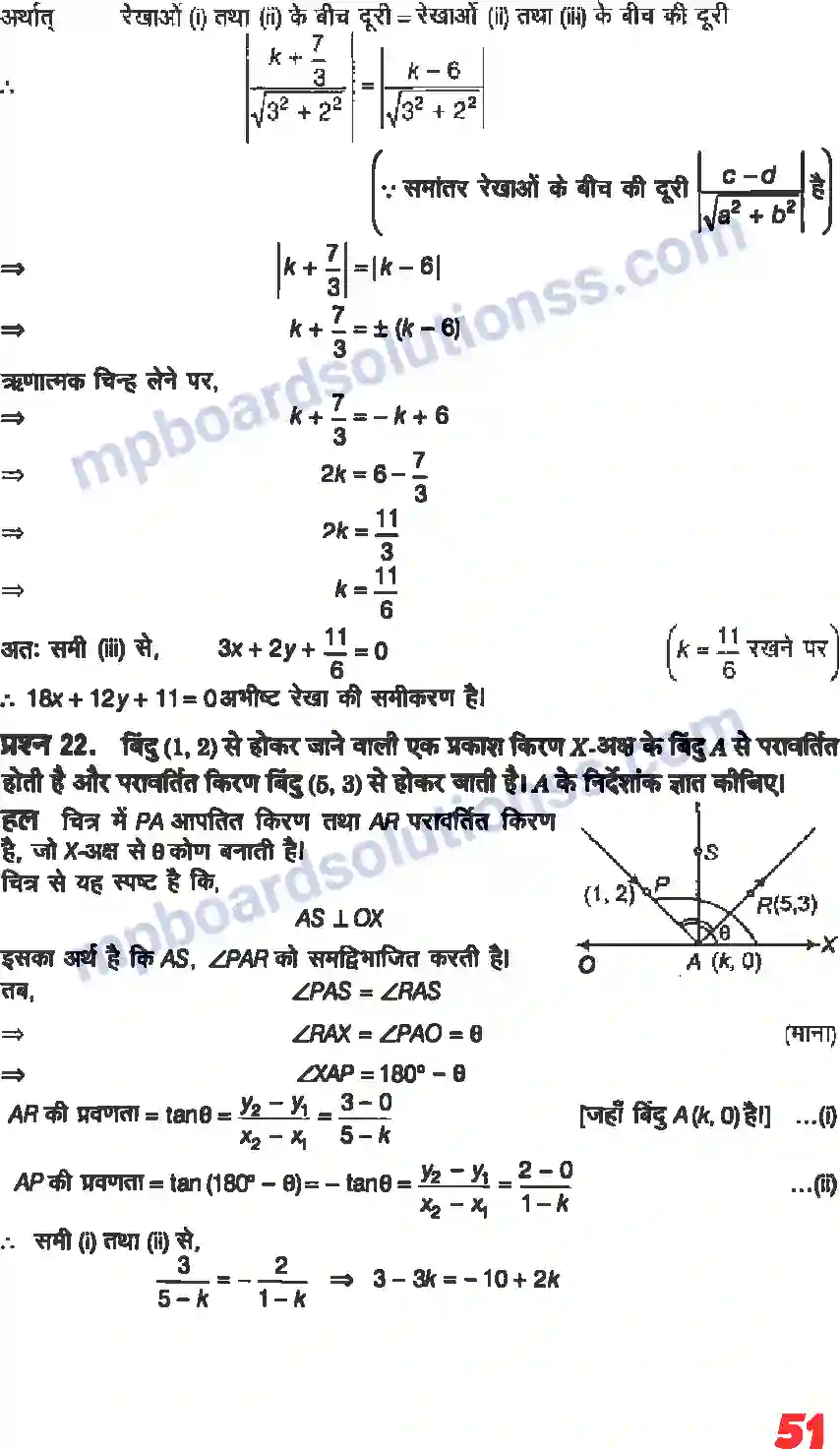 MP Board Book for Class 11 Maths सरल रेखाएँ Image 49