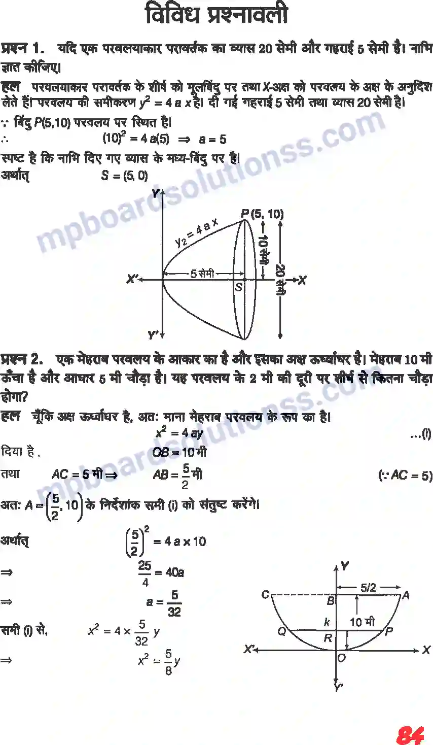 MP Board Book for Class 11 Maths शांकव परिच्छेदन Image 30