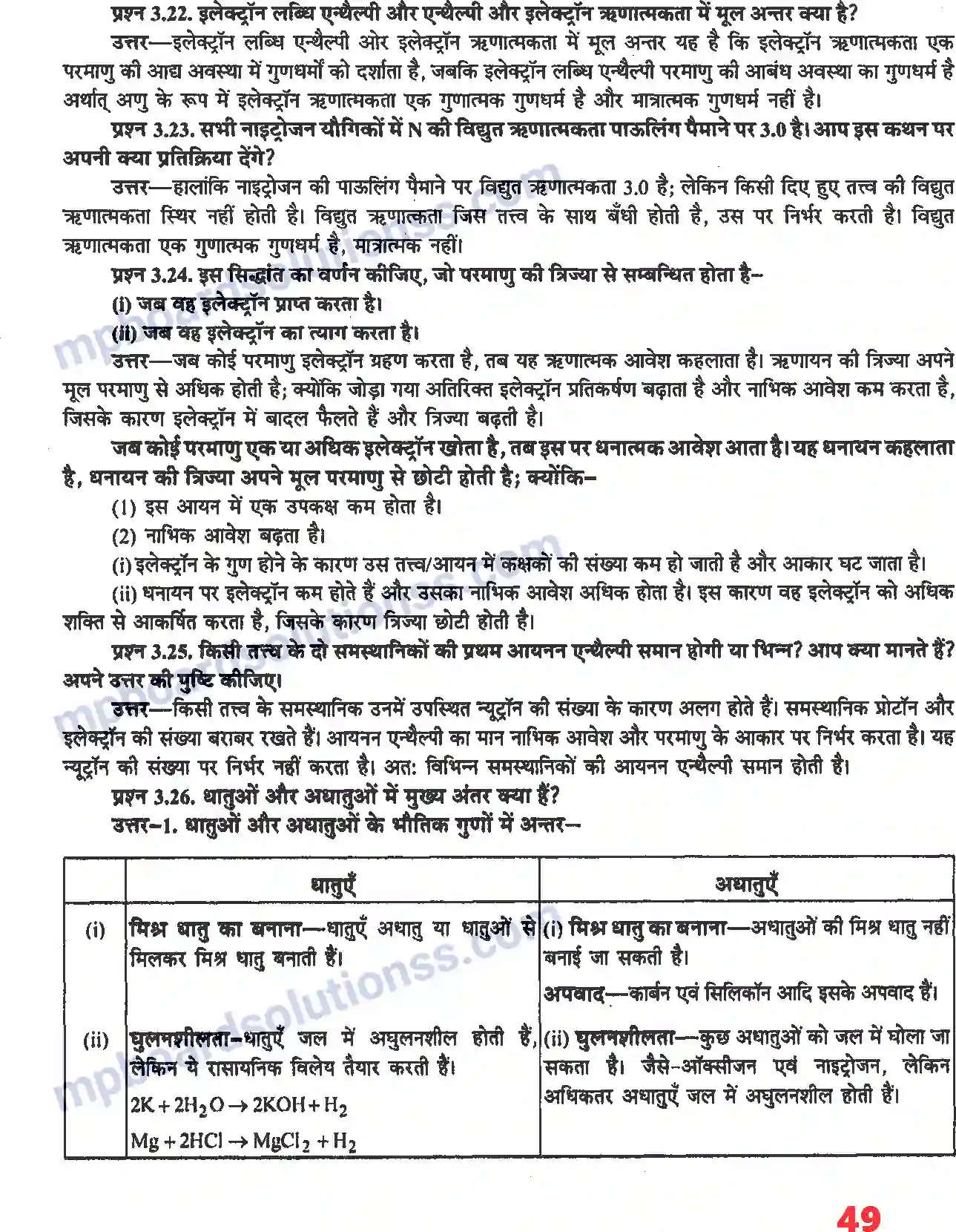 MP Board Book for Class 11 Chemistry तत्वों का वर्गीकरण तथा गुणधर्मो में आवर्तिता Image 6