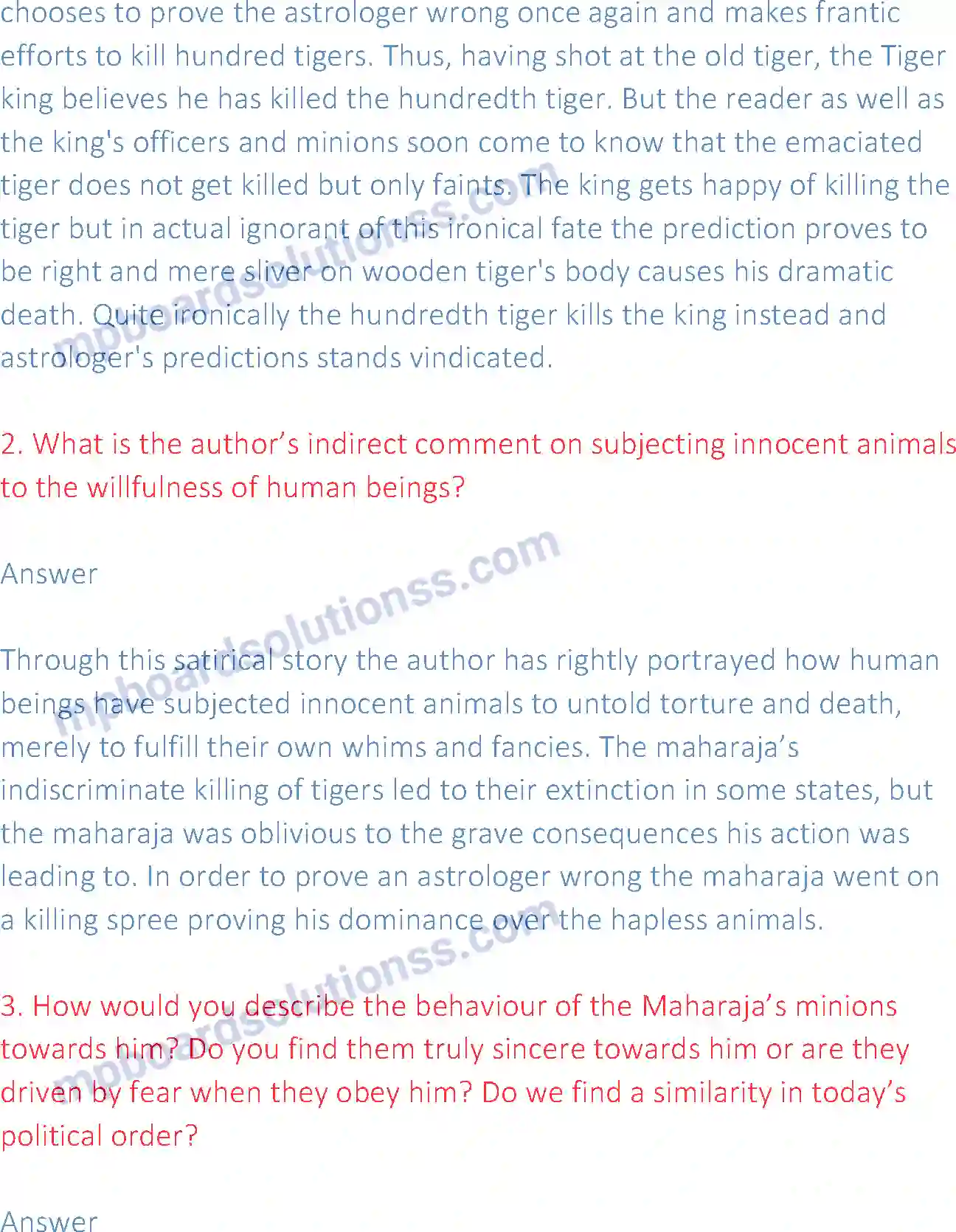 MP Board Book for Class 12 English The Tiger King Image 5